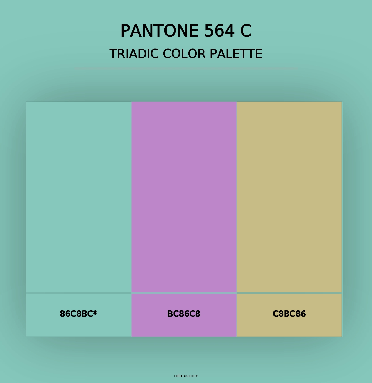 PANTONE 564 C - Triadic Color Palette