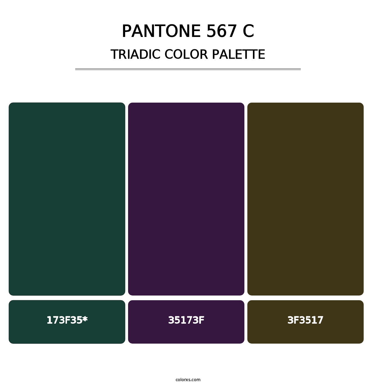 PANTONE 567 C - Triadic Color Palette