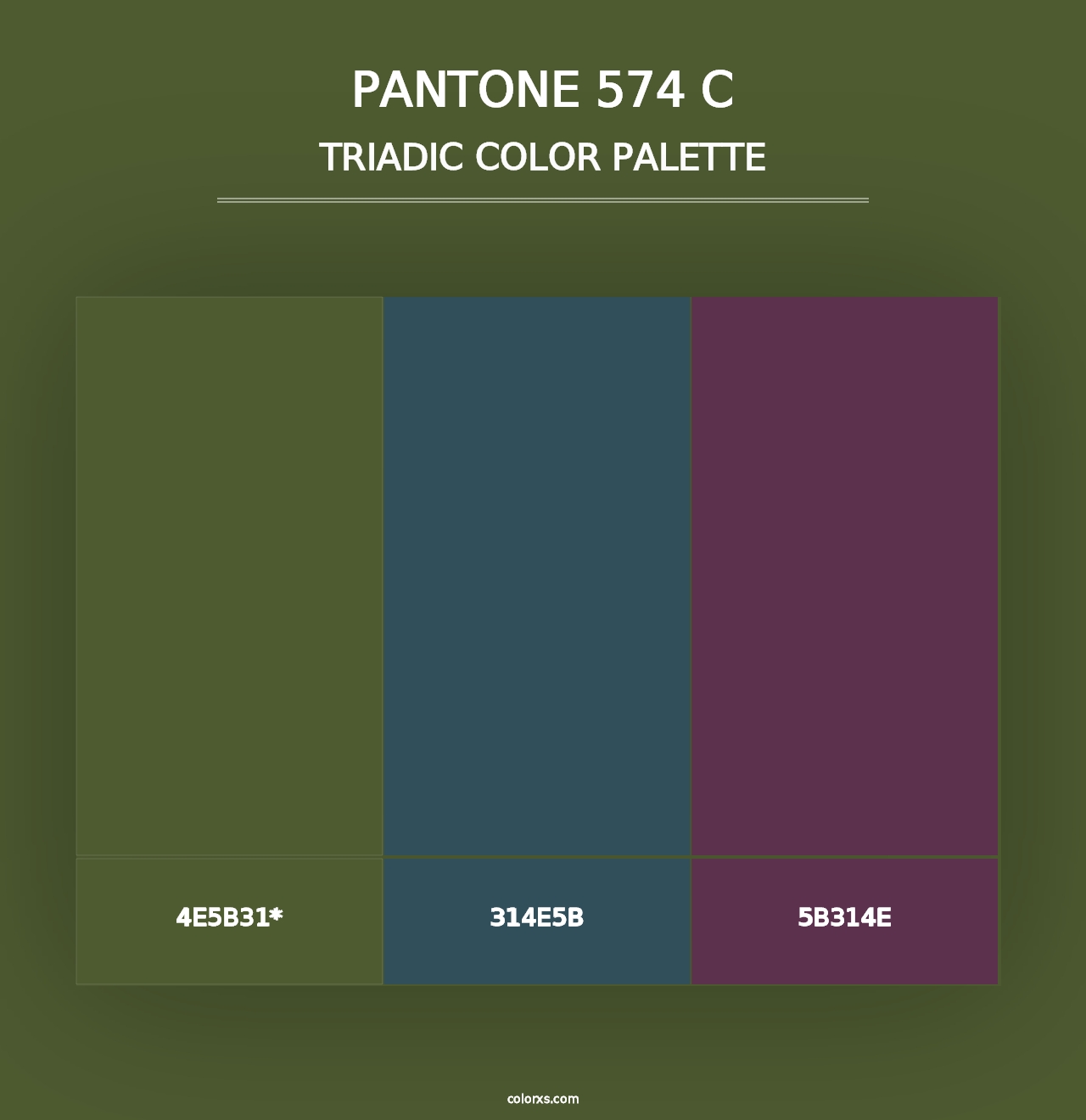 PANTONE 574 C - Triadic Color Palette