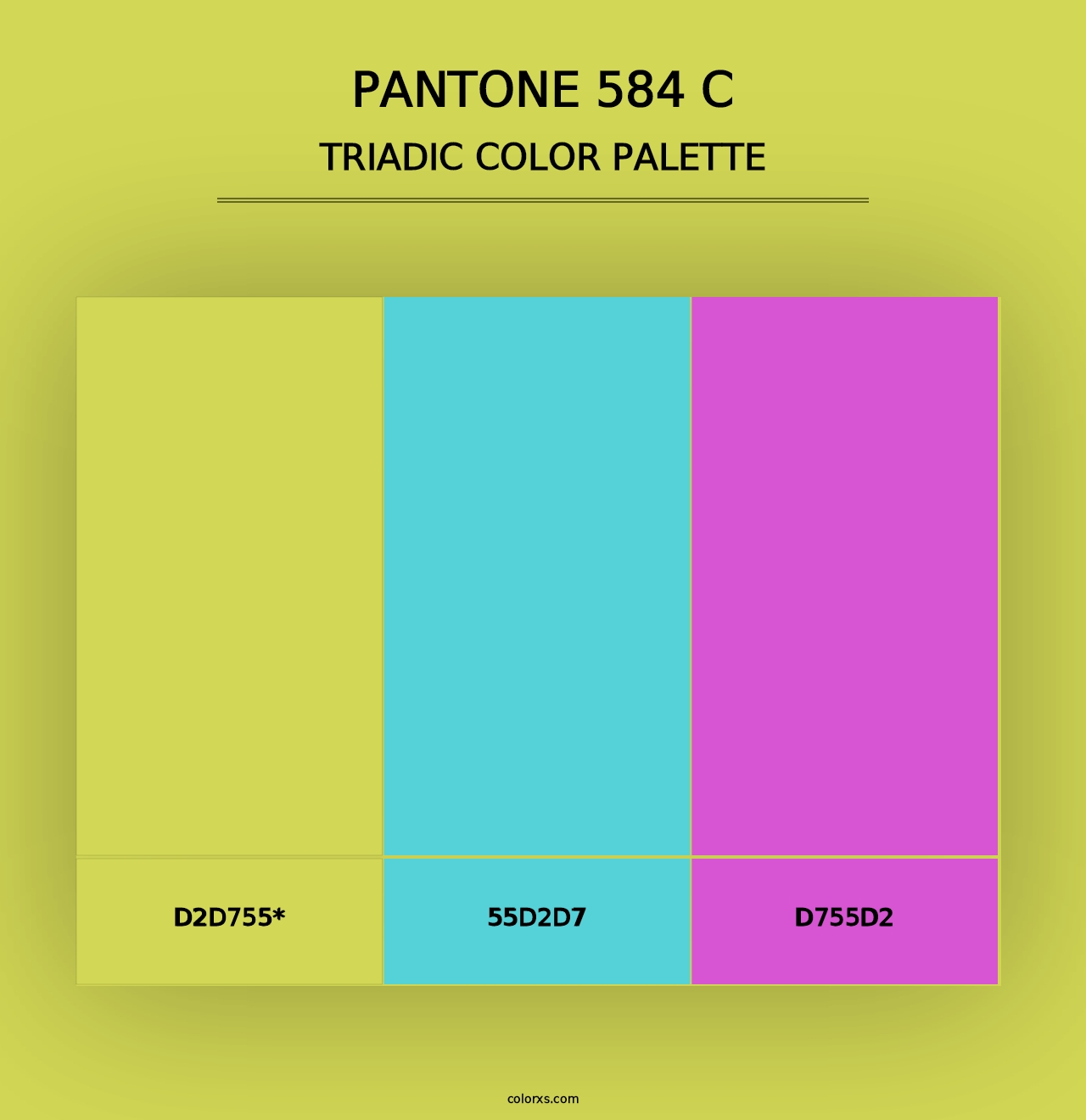 PANTONE 584 C - Triadic Color Palette