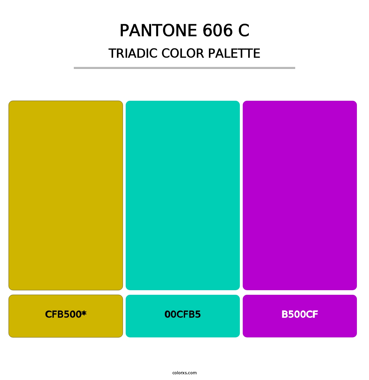 PANTONE 606 C - Triadic Color Palette