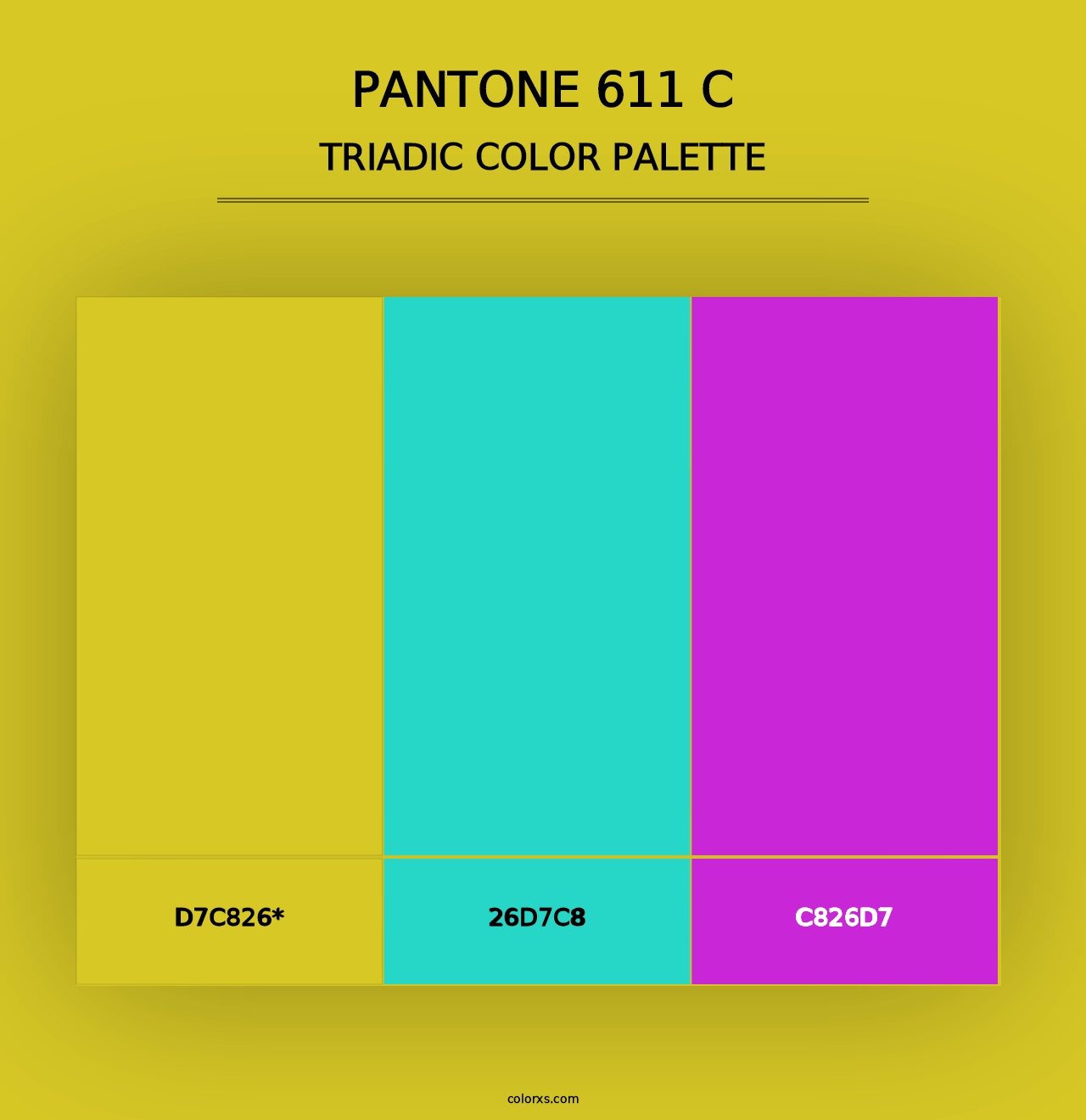 PANTONE 611 C - Triadic Color Palette