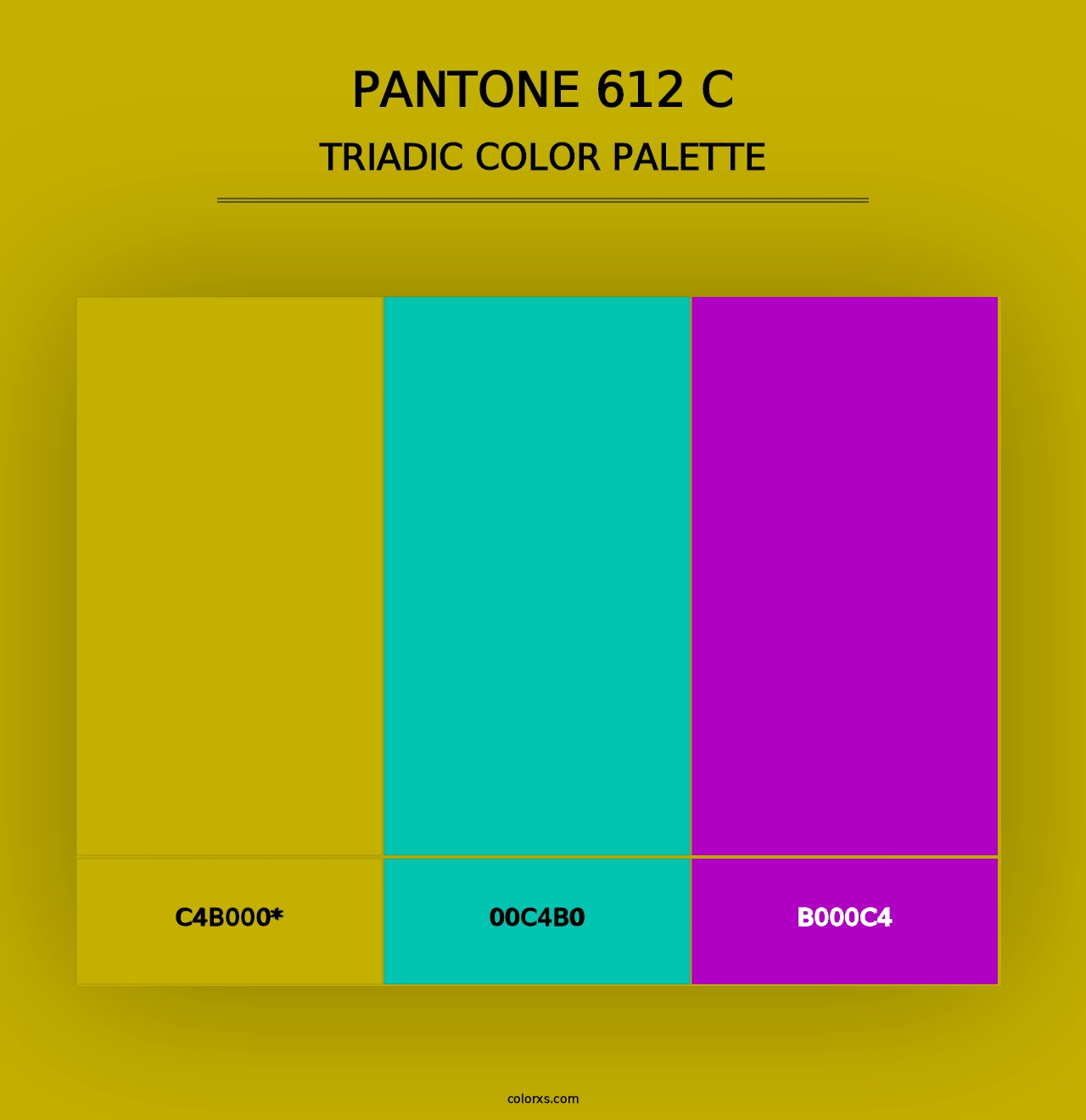 PANTONE 612 C - Triadic Color Palette