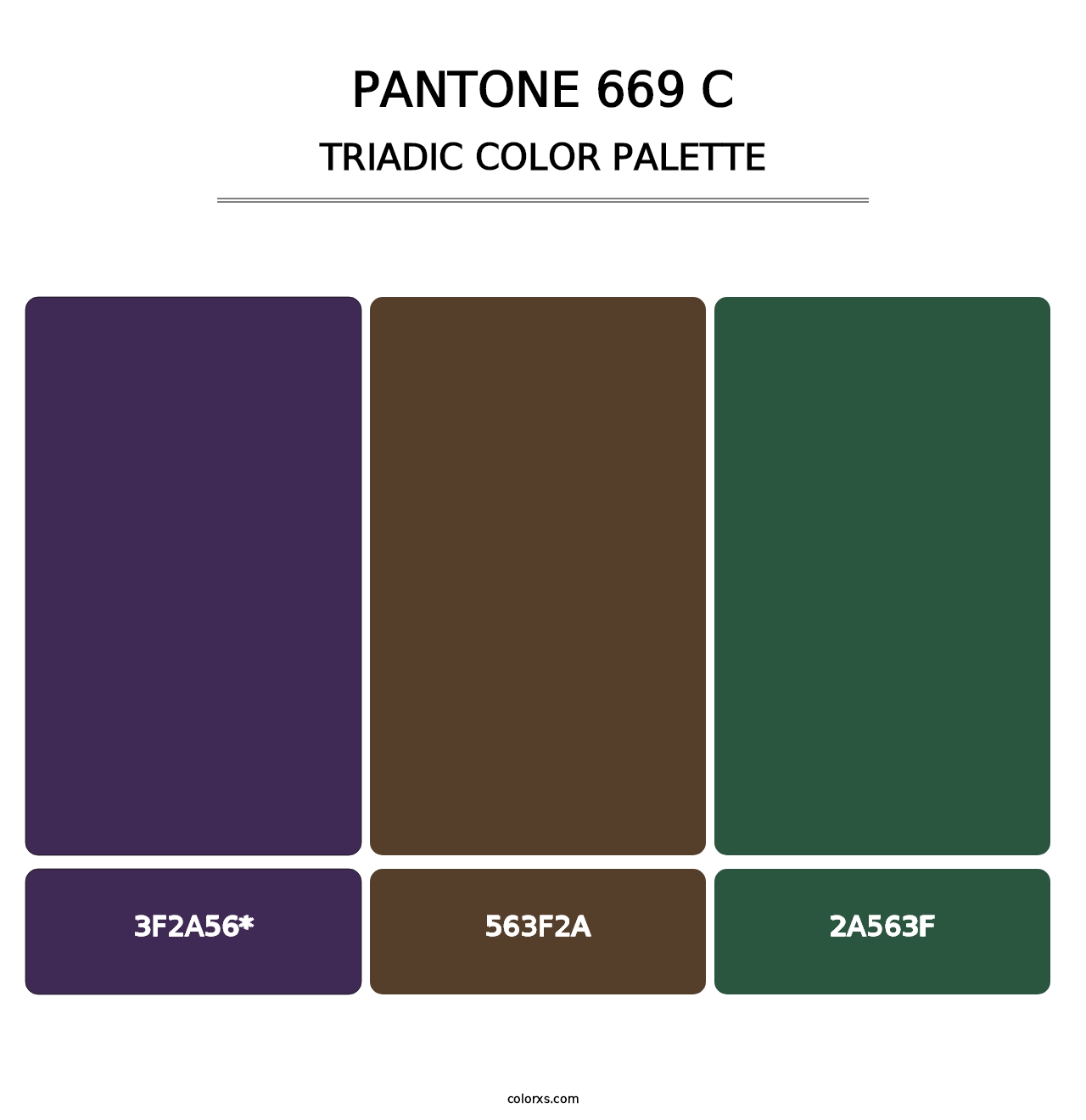 PANTONE 669 C - Triadic Color Palette