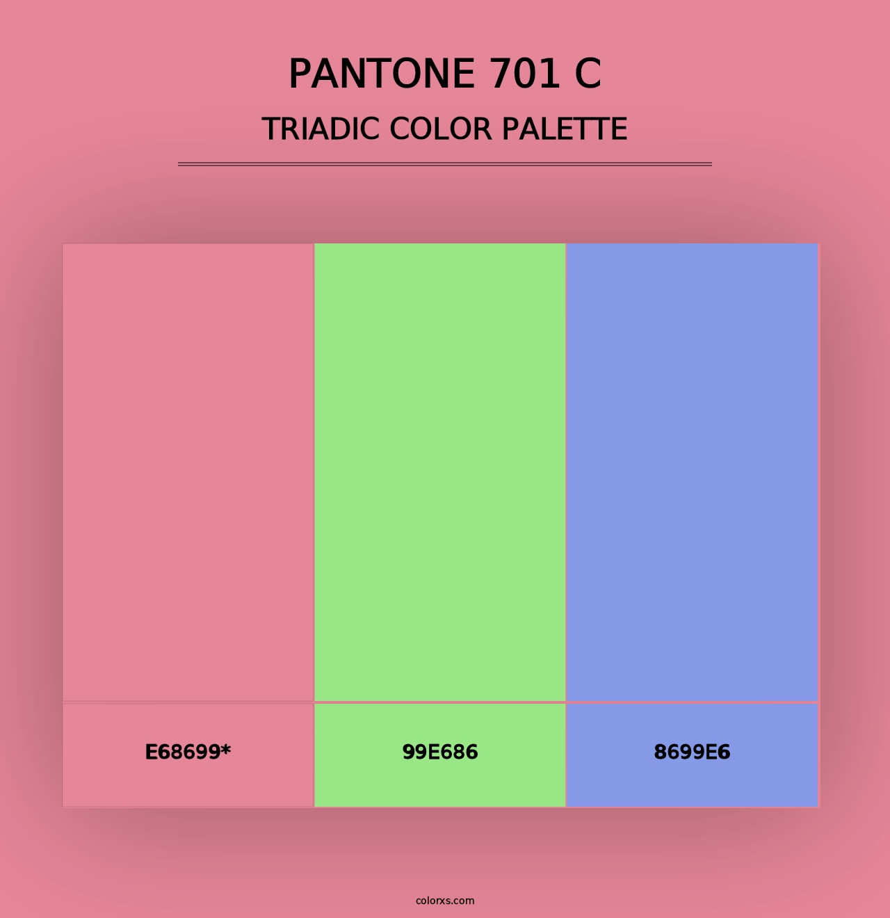 PANTONE 701 C - Triadic Color Palette