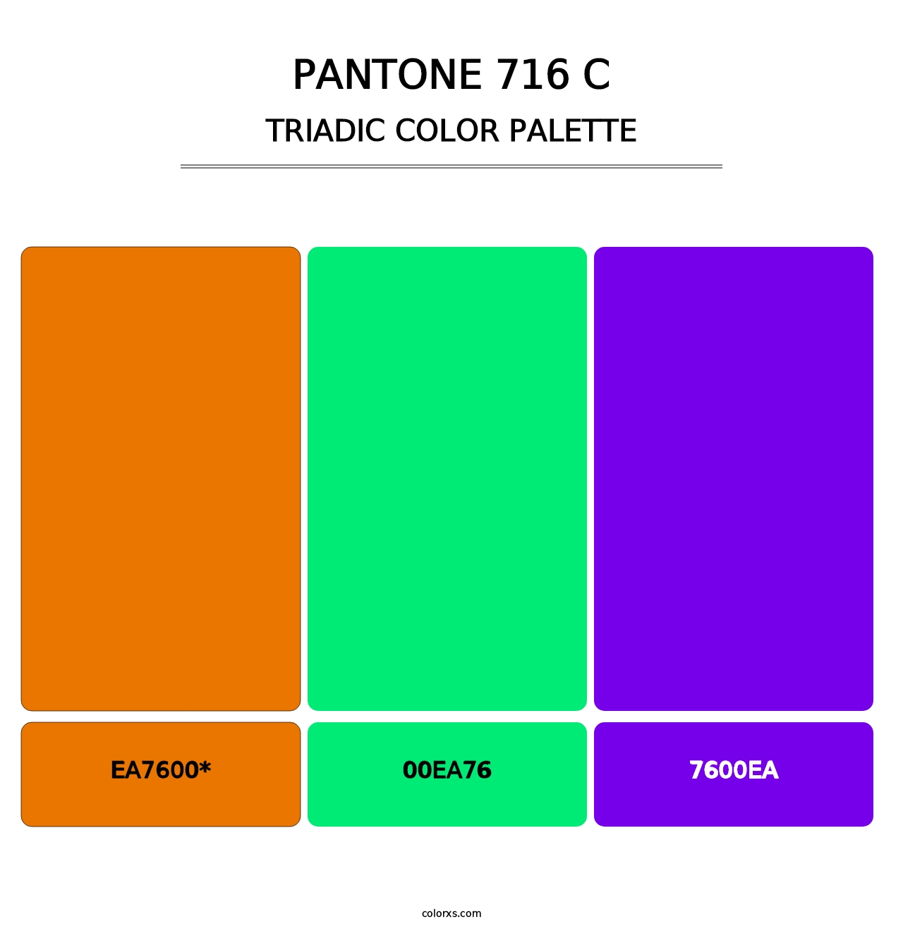 PANTONE 716 C - Triadic Color Palette