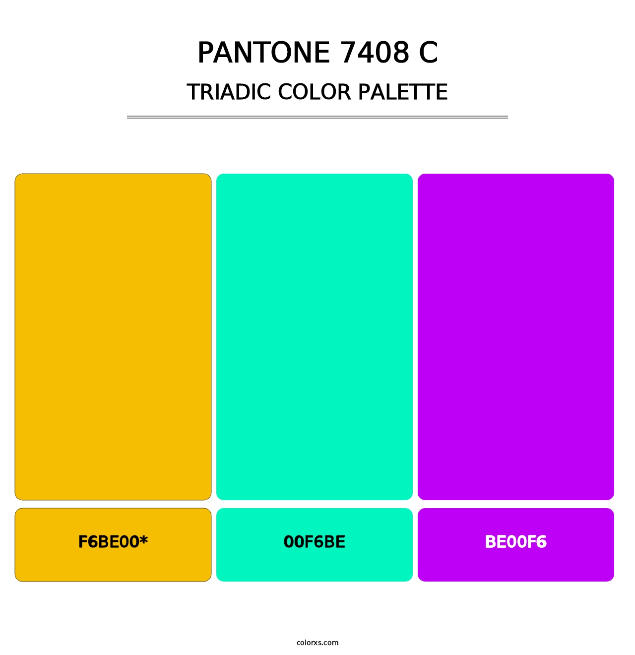 PANTONE 7408 C - Triadic Color Palette