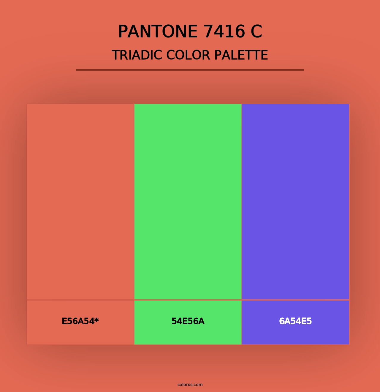 PANTONE 7416 C - Triadic Color Palette