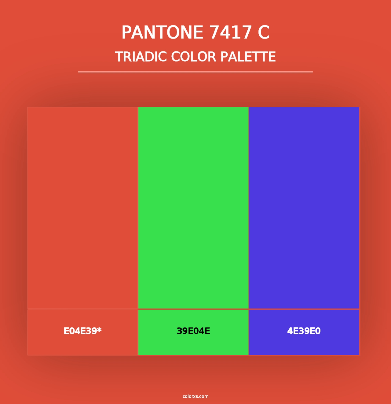 PANTONE 7417 C - Triadic Color Palette