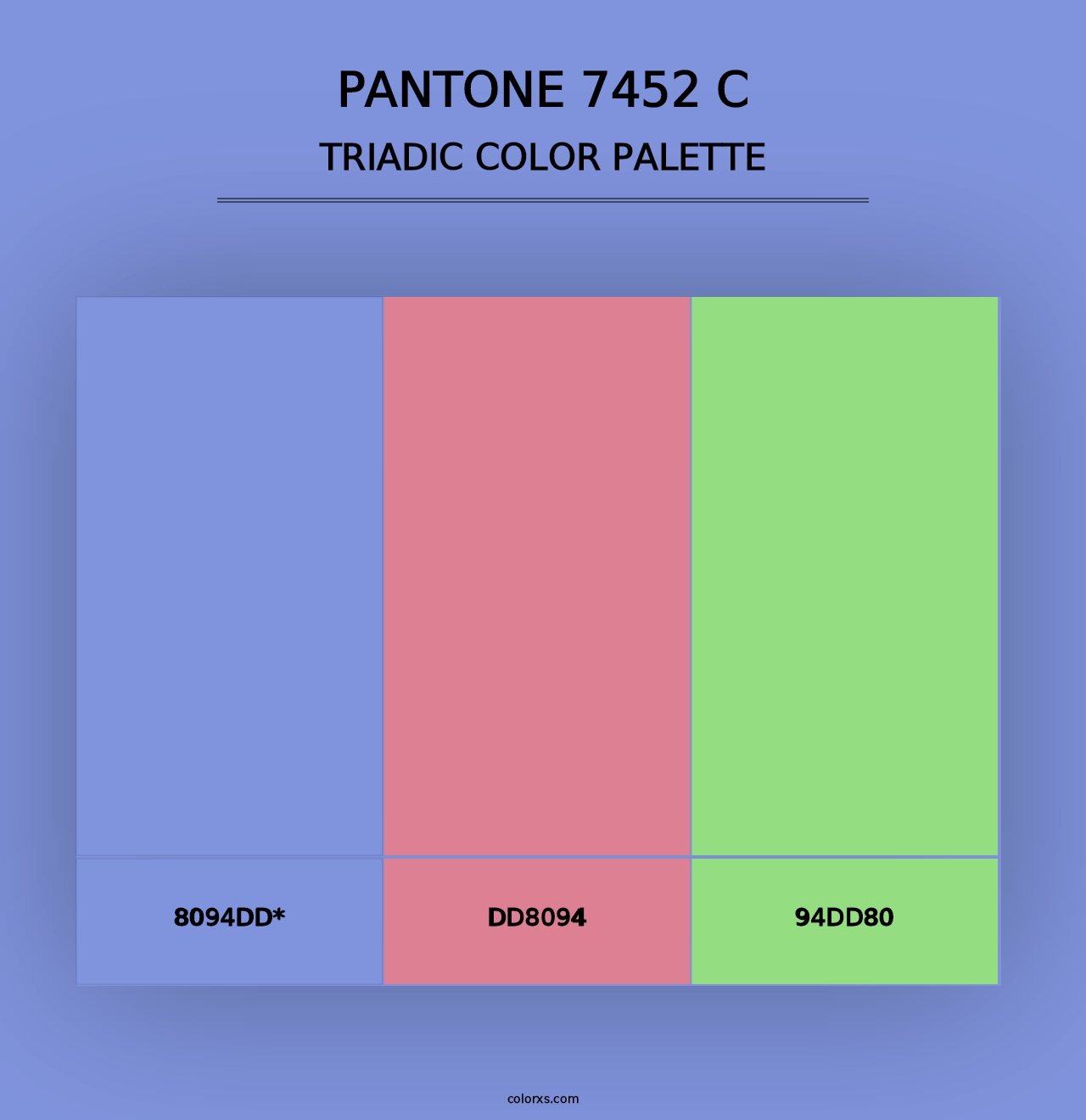 PANTONE 7452 C - Triadic Color Palette