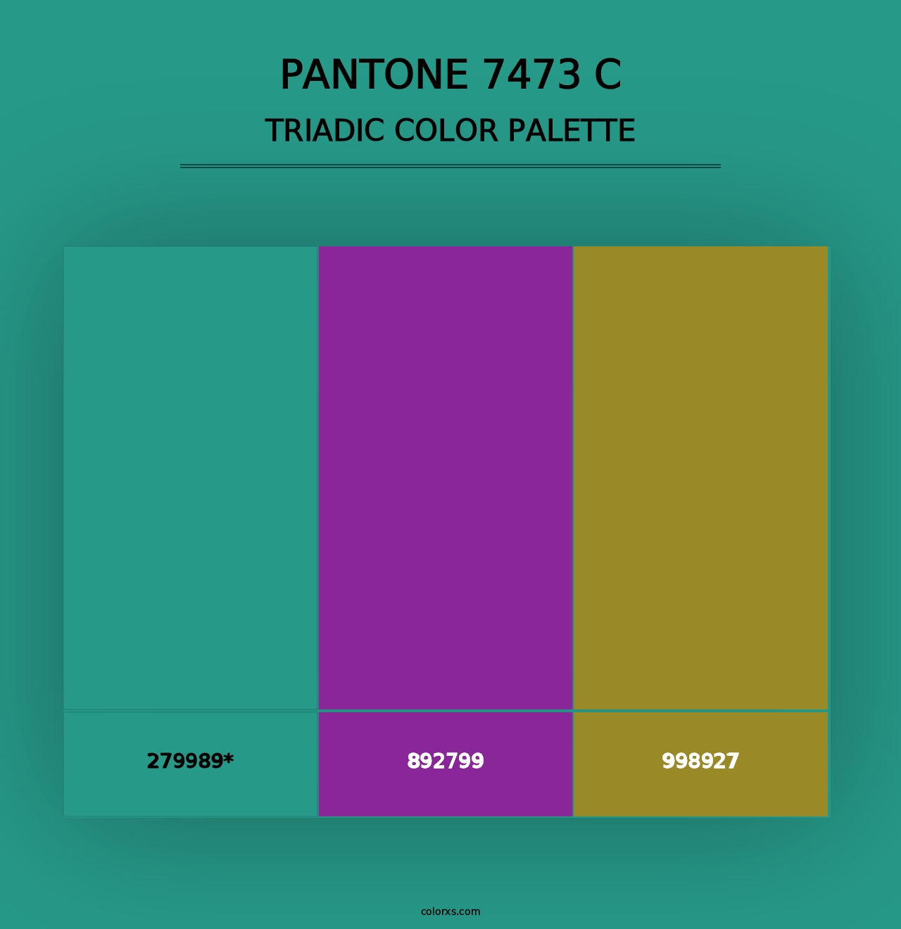 PANTONE 7473 C - Triadic Color Palette