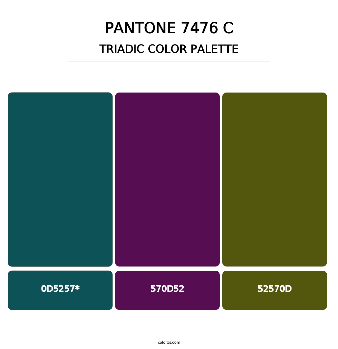 PANTONE 7476 C - Triadic Color Palette