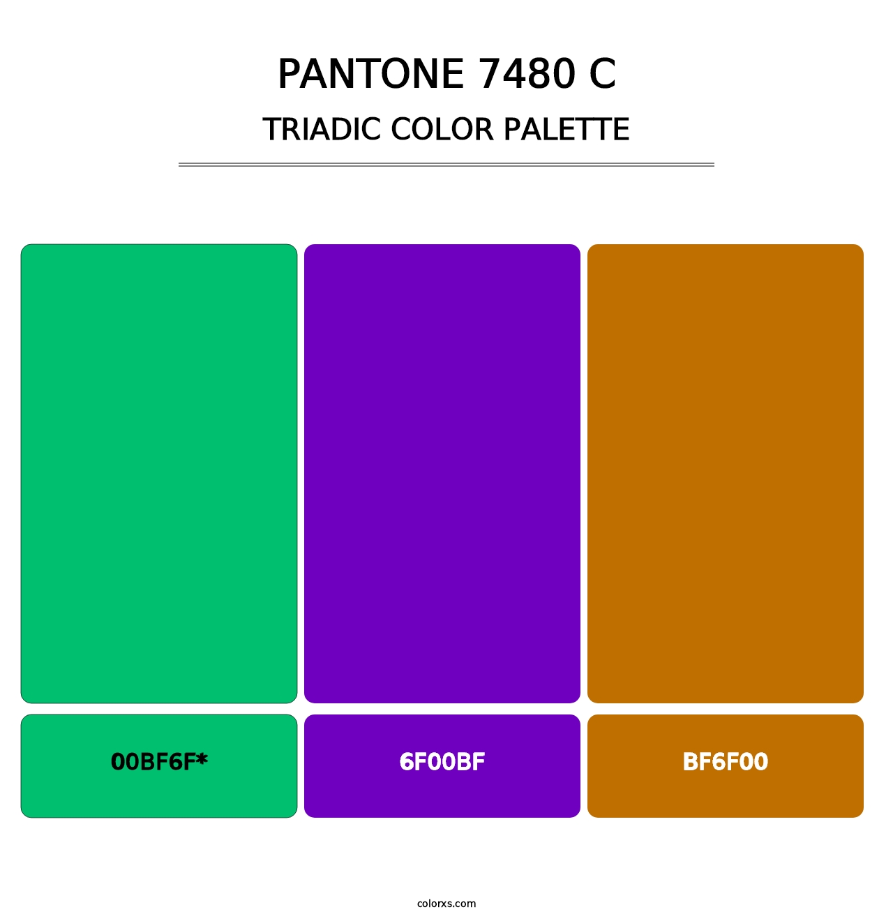 PANTONE 7480 C - Triadic Color Palette