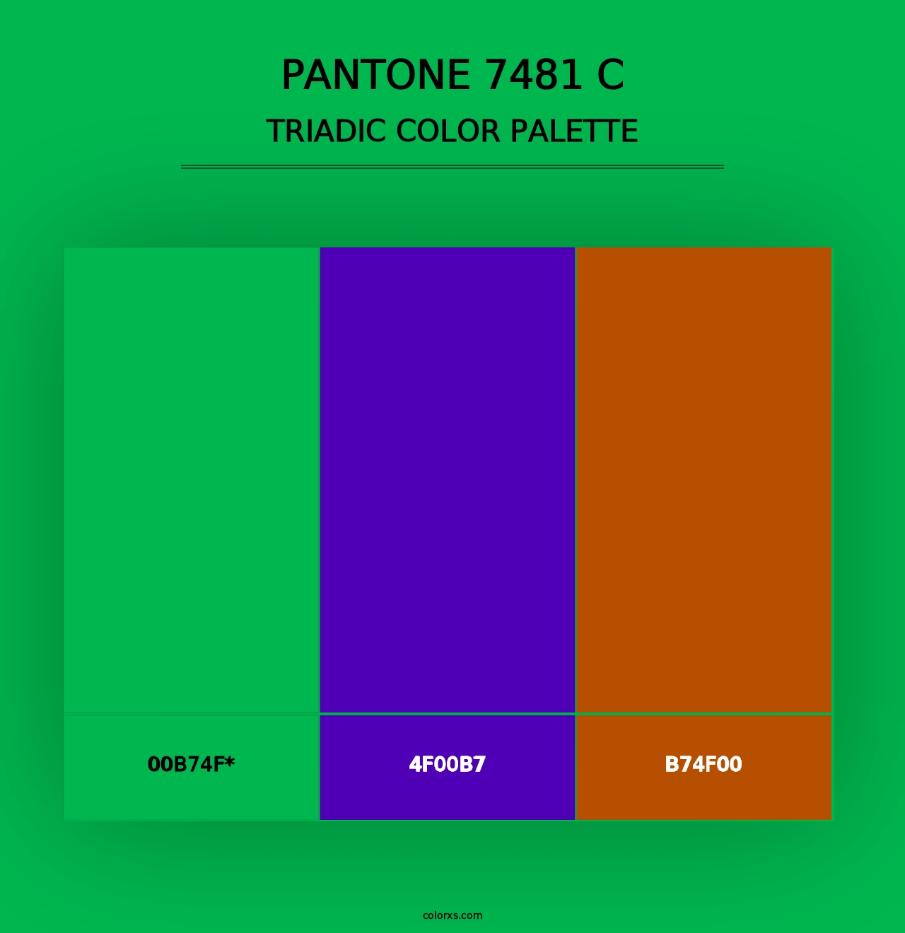 PANTONE 7481 C - Triadic Color Palette