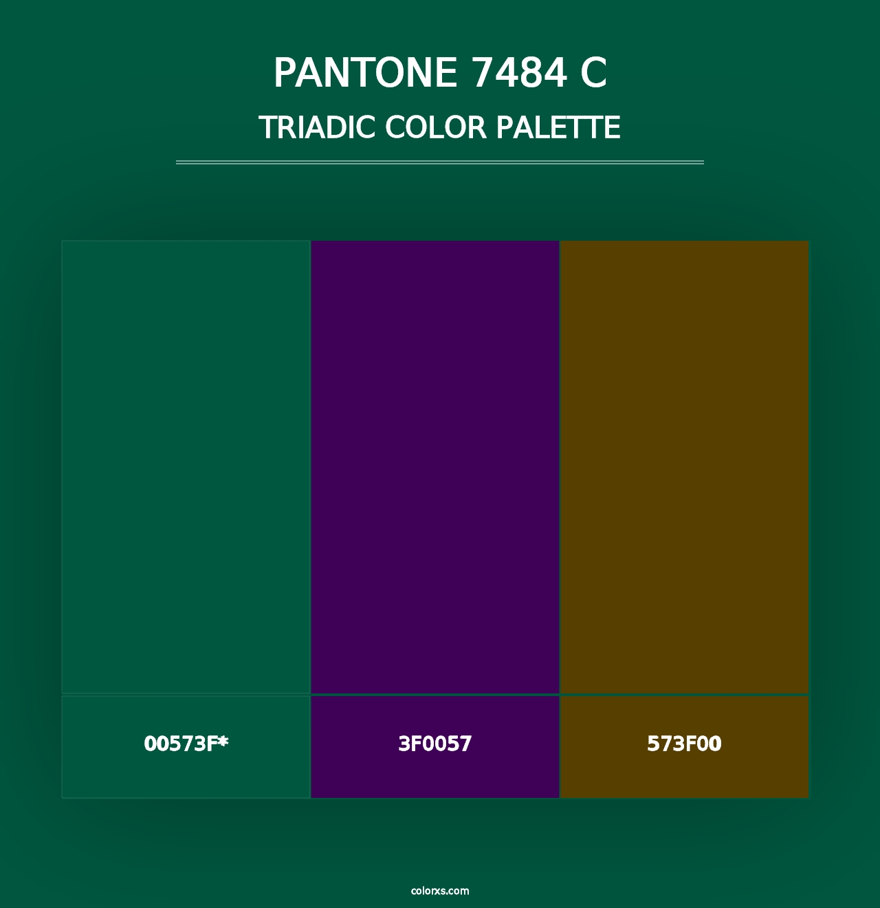 PANTONE 7484 C - Triadic Color Palette