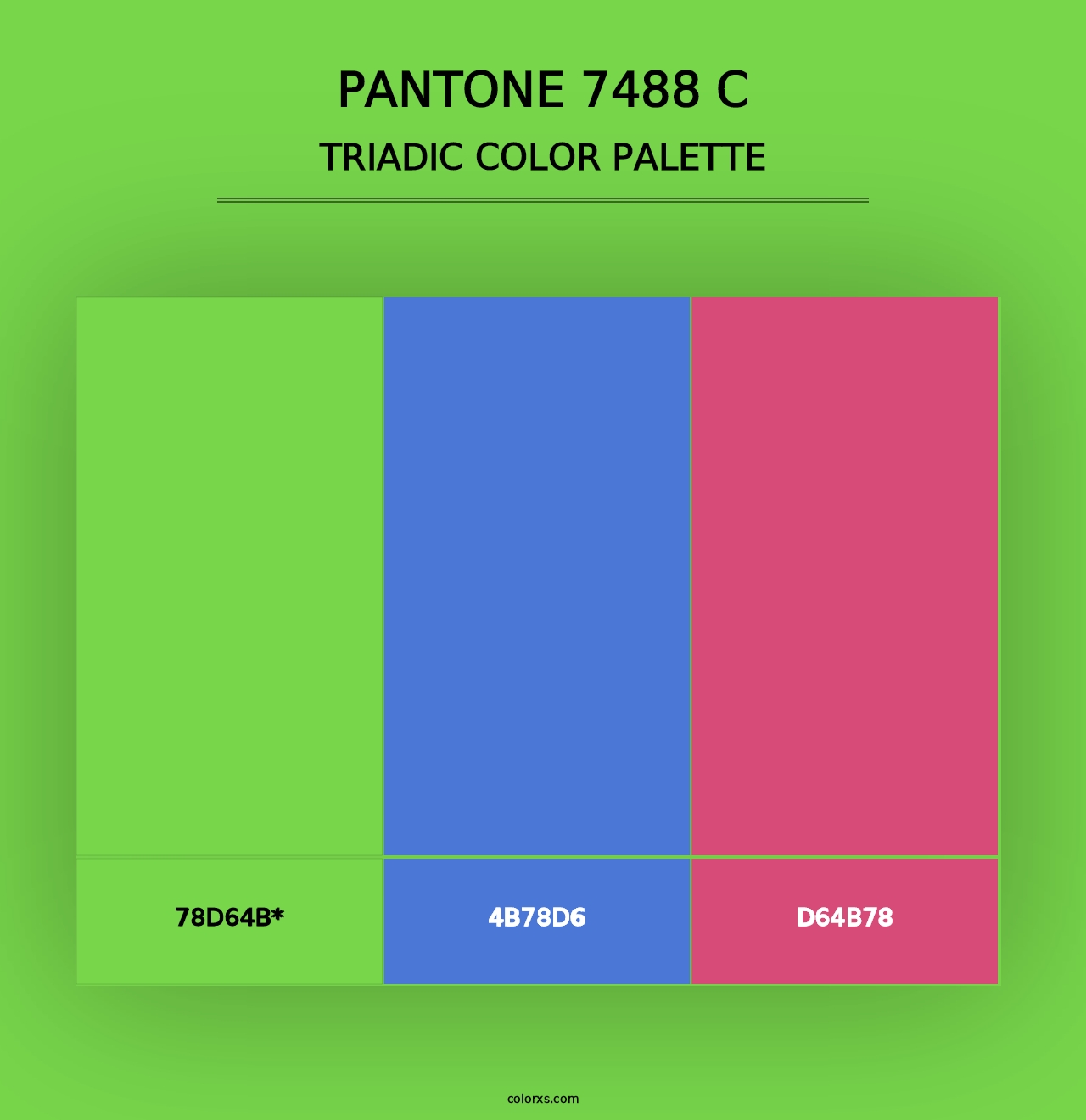 PANTONE 7488 C - Triadic Color Palette