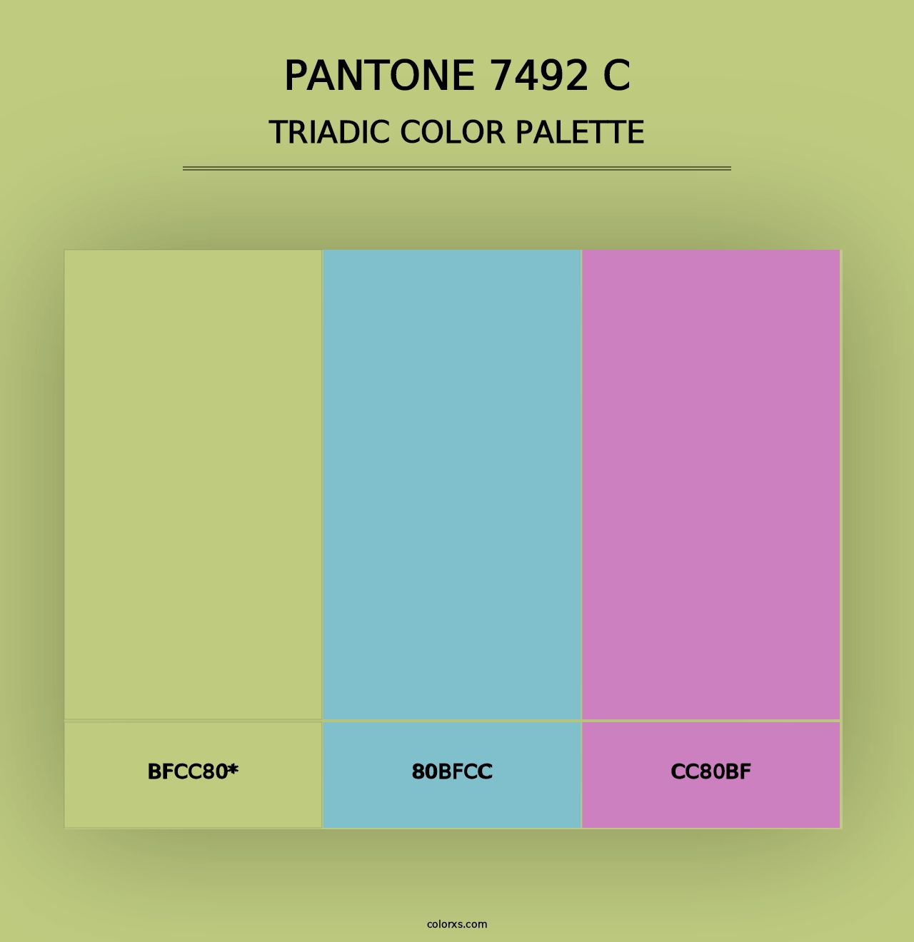 PANTONE 7492 C - Triadic Color Palette