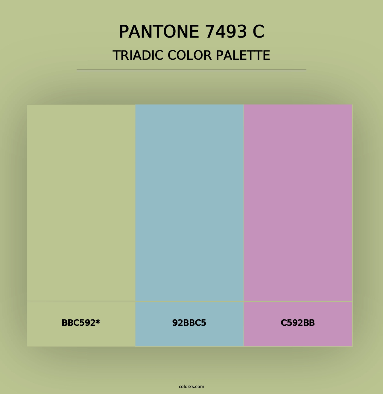 PANTONE 7493 C - Triadic Color Palette