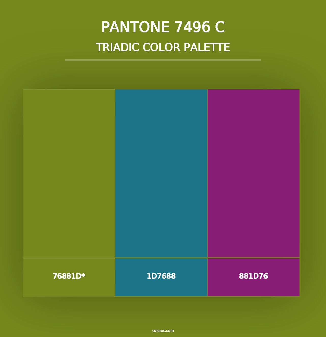 PANTONE 7496 C - Triadic Color Palette