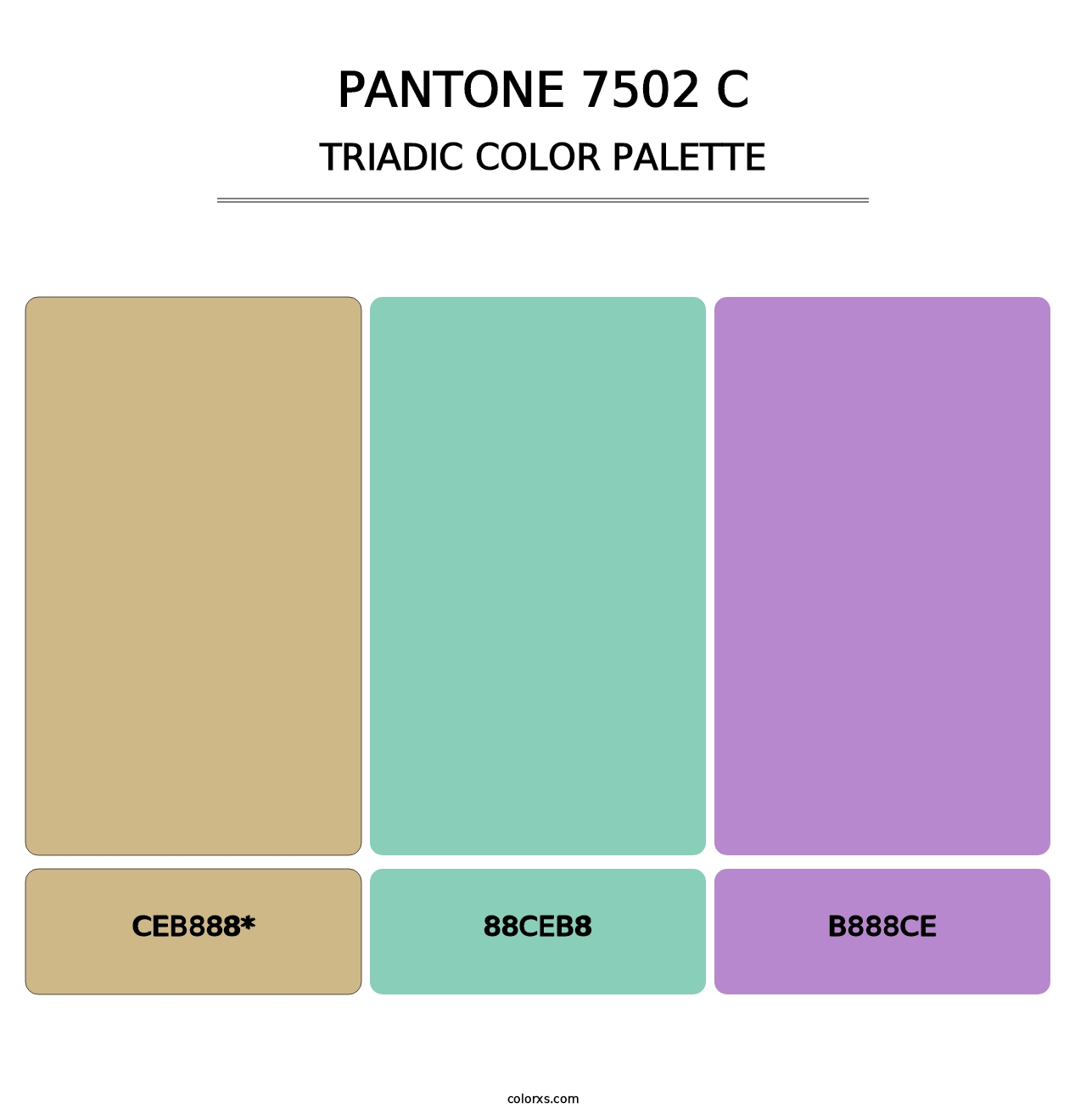 PANTONE 7502 C - Triadic Color Palette