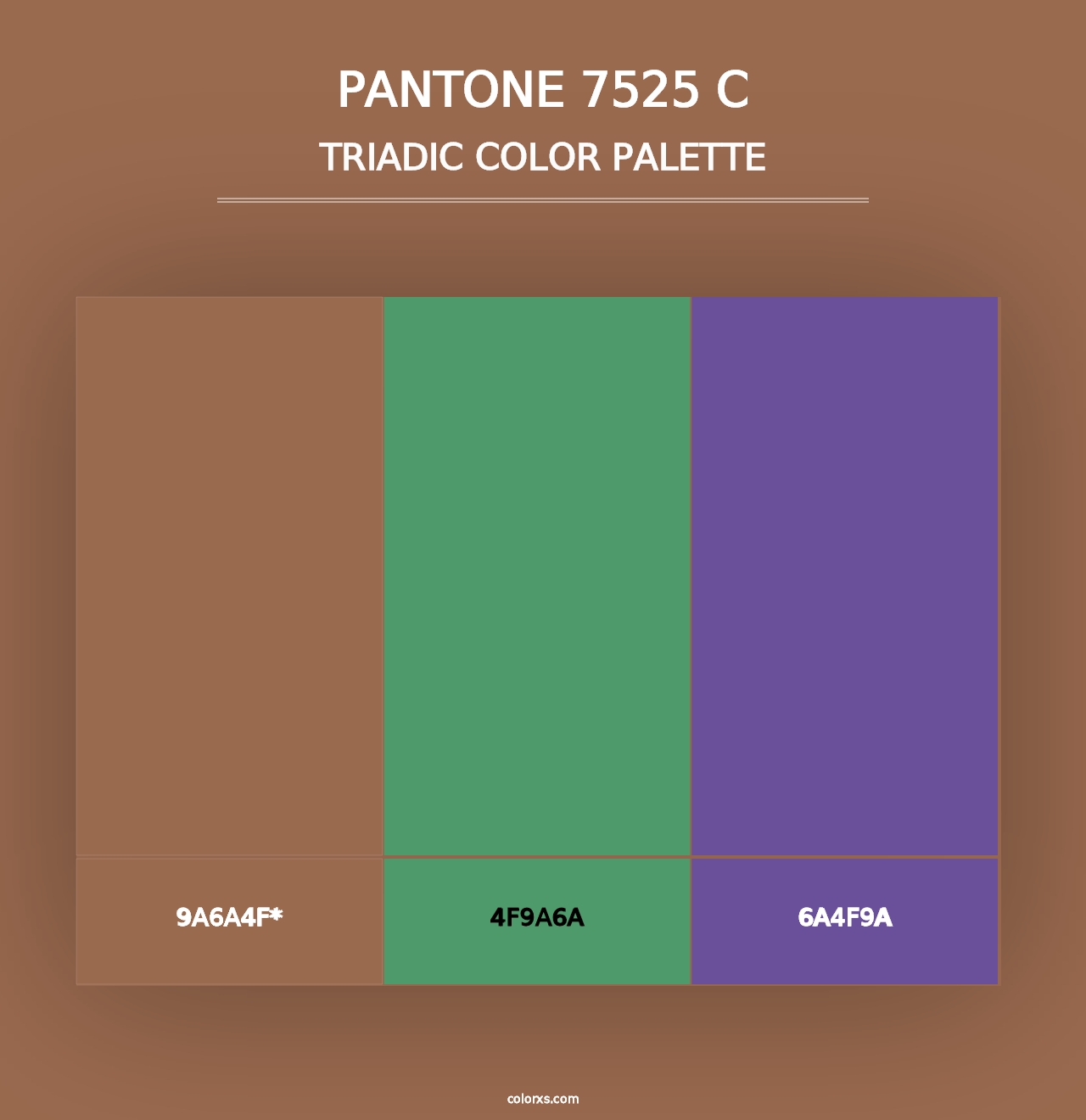 PANTONE 7525 C - Triadic Color Palette