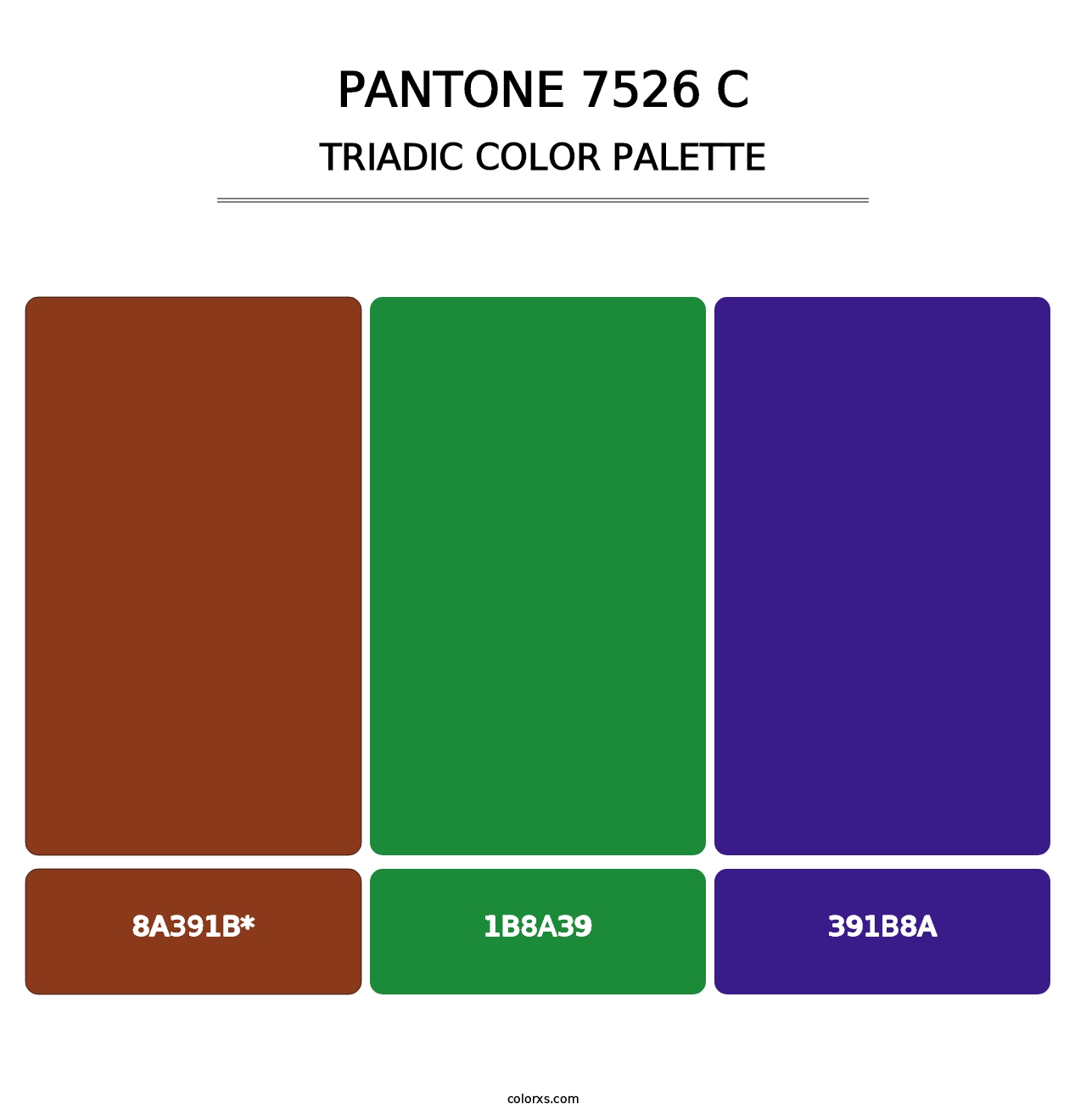 PANTONE 7526 C - Triadic Color Palette