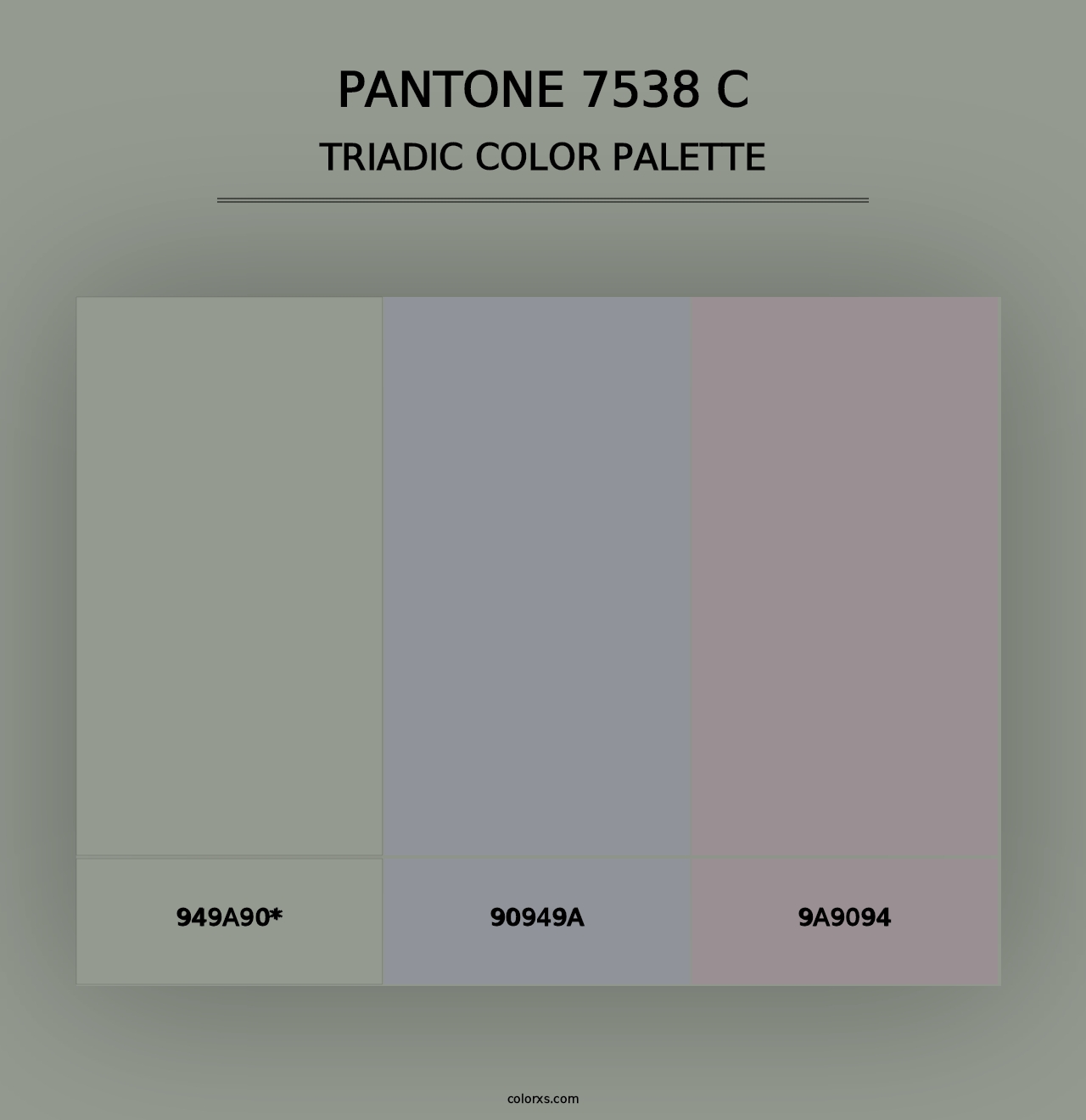 PANTONE 7538 C - Triadic Color Palette