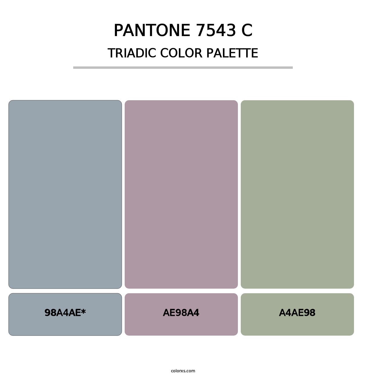 PANTONE 7543 C - Triadic Color Palette