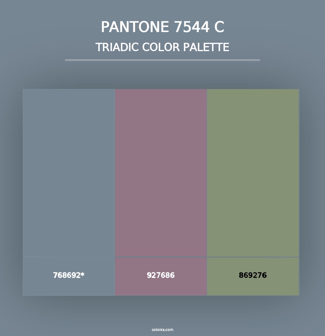 PANTONE 7544 C - Triadic Color Palette