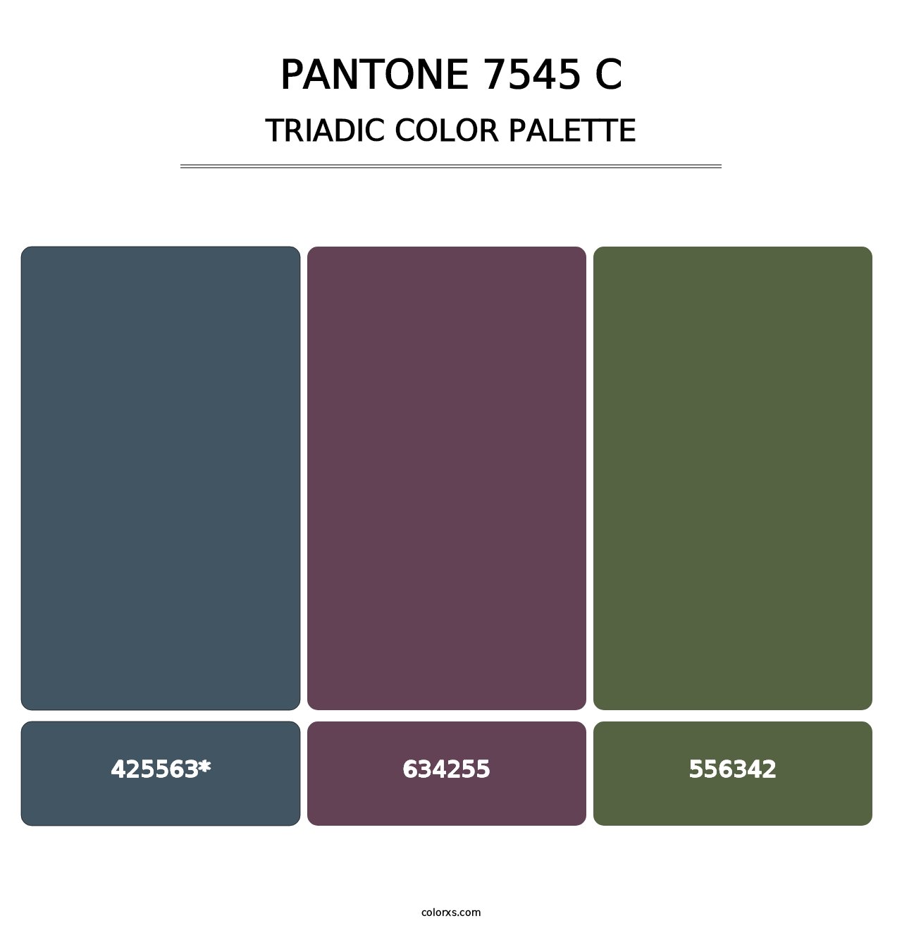 PANTONE 7545 C - Triadic Color Palette