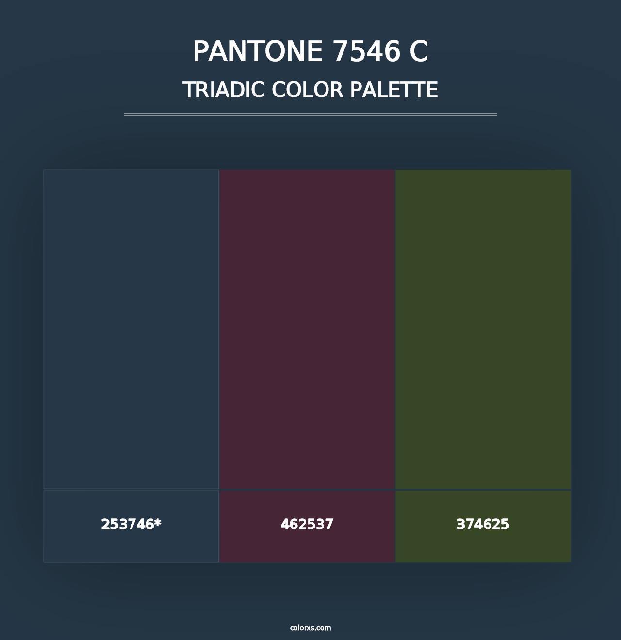 PANTONE 7546 C - Triadic Color Palette