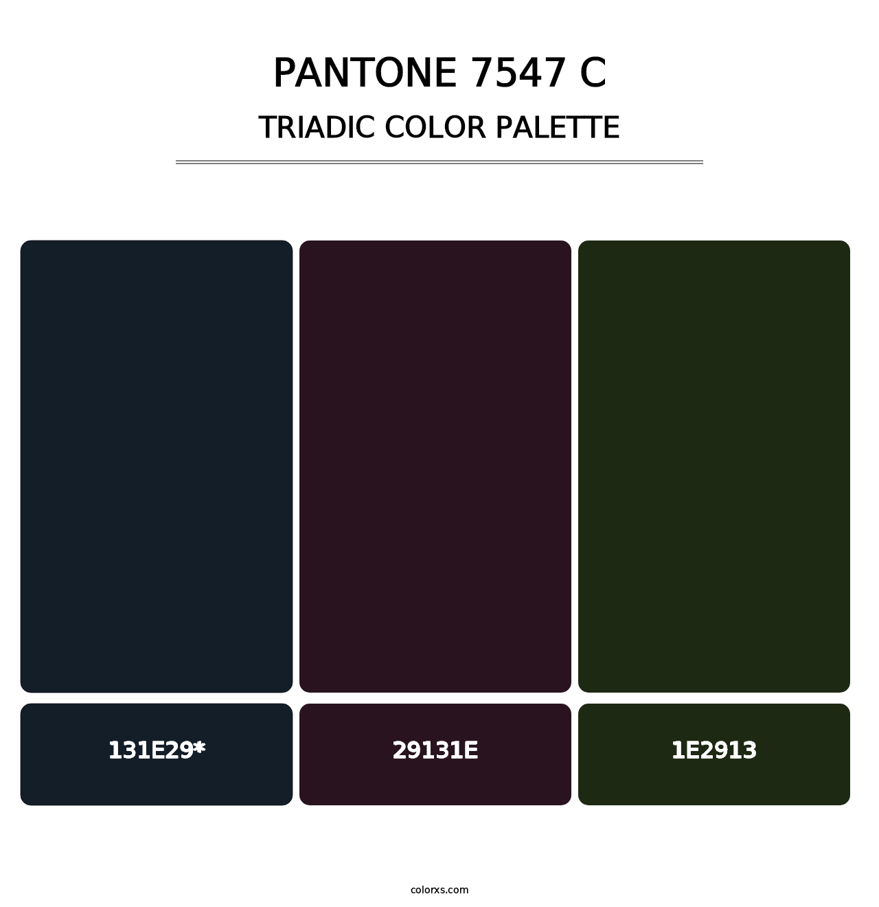 PANTONE 7547 C - Triadic Color Palette