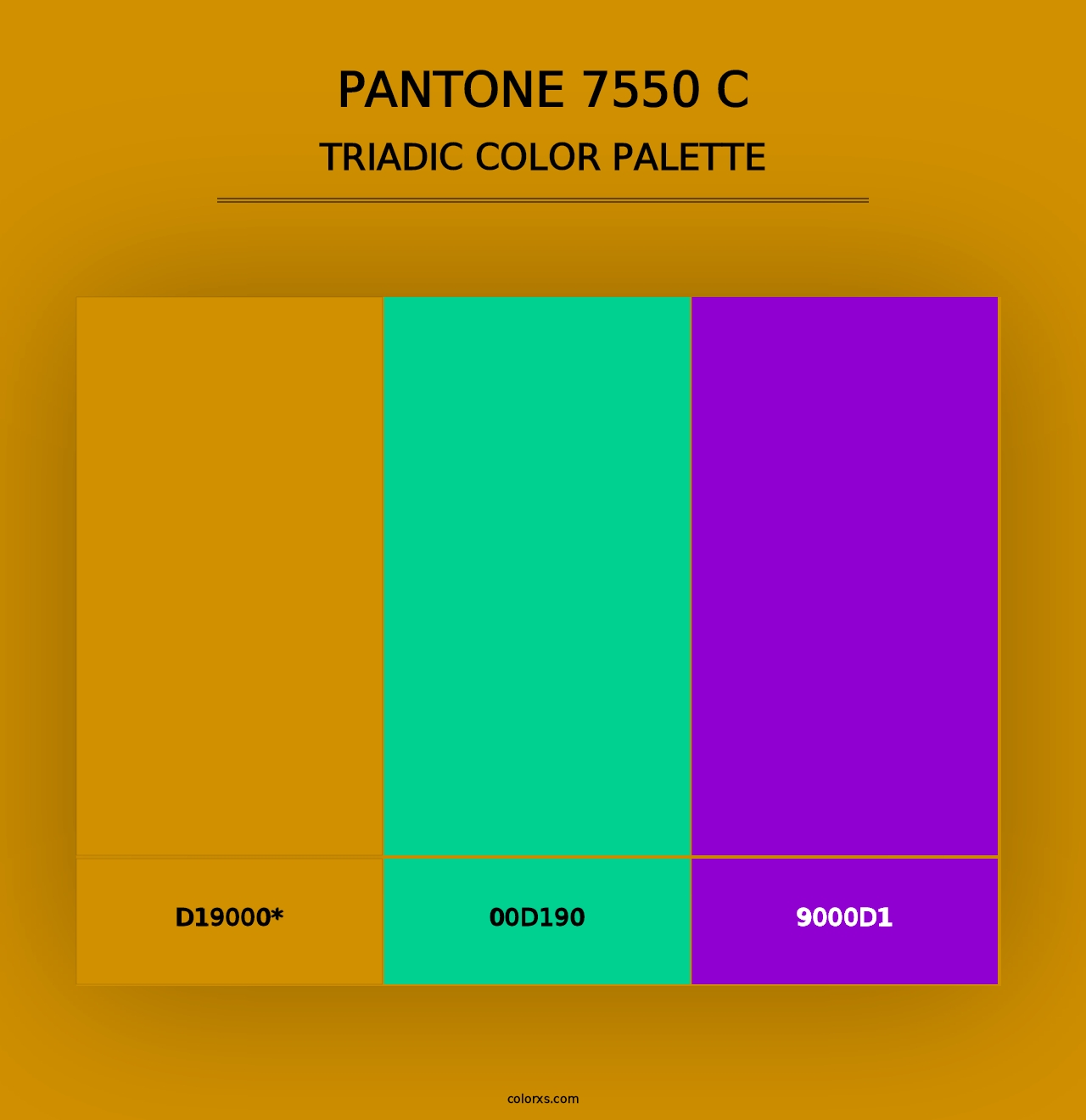 PANTONE 7550 C - Triadic Color Palette