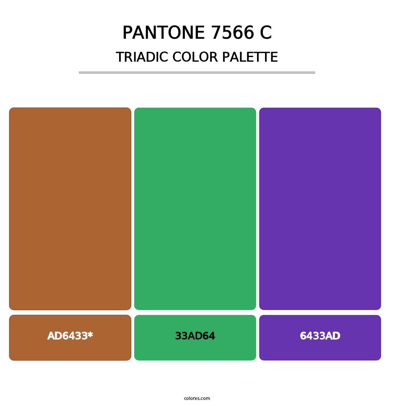 PANTONE 7566 C - Triadic Color Palette