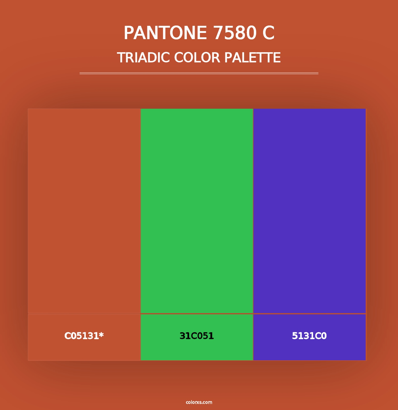 PANTONE 7580 C - Triadic Color Palette