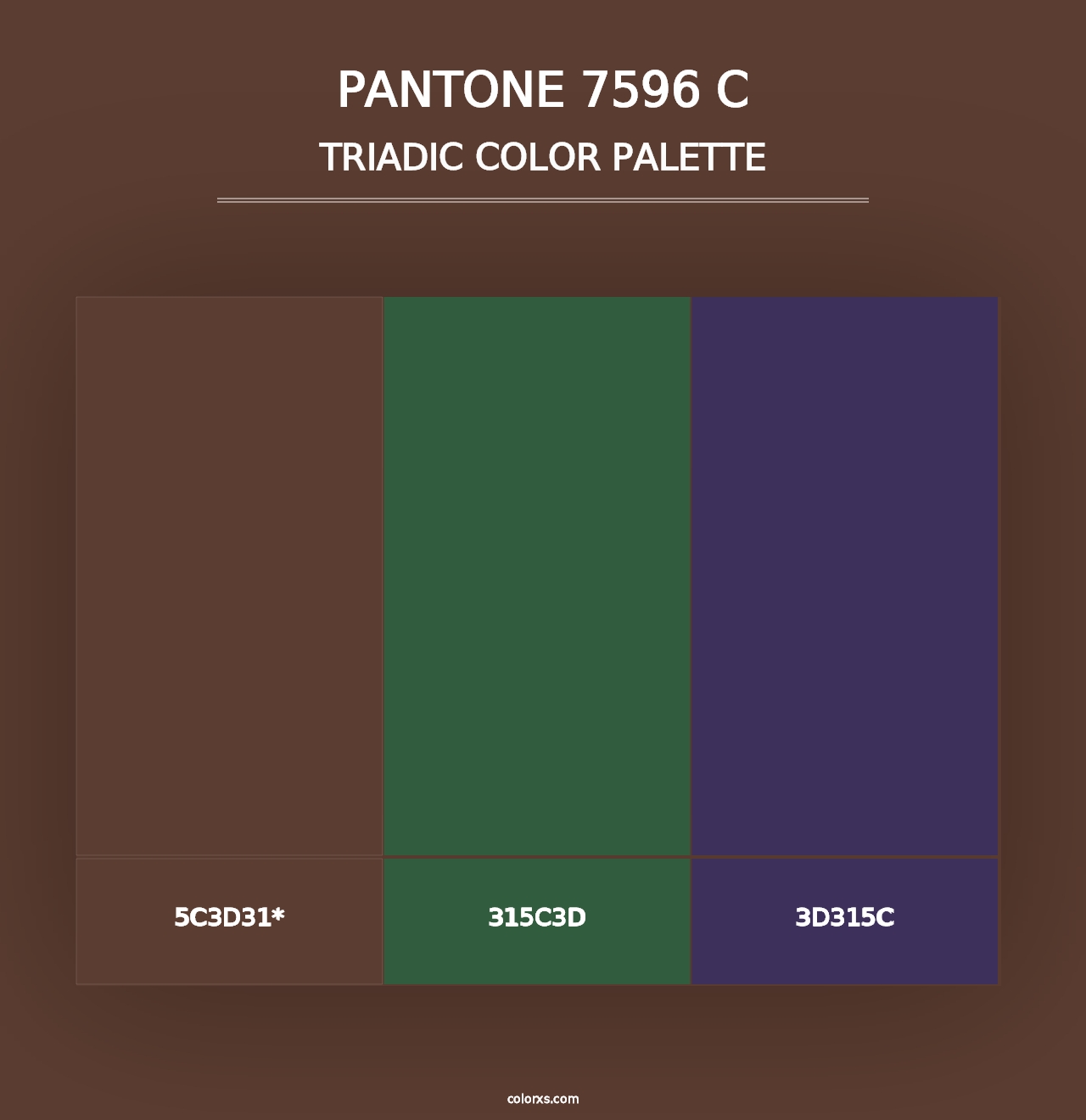 PANTONE 7596 C - Triadic Color Palette