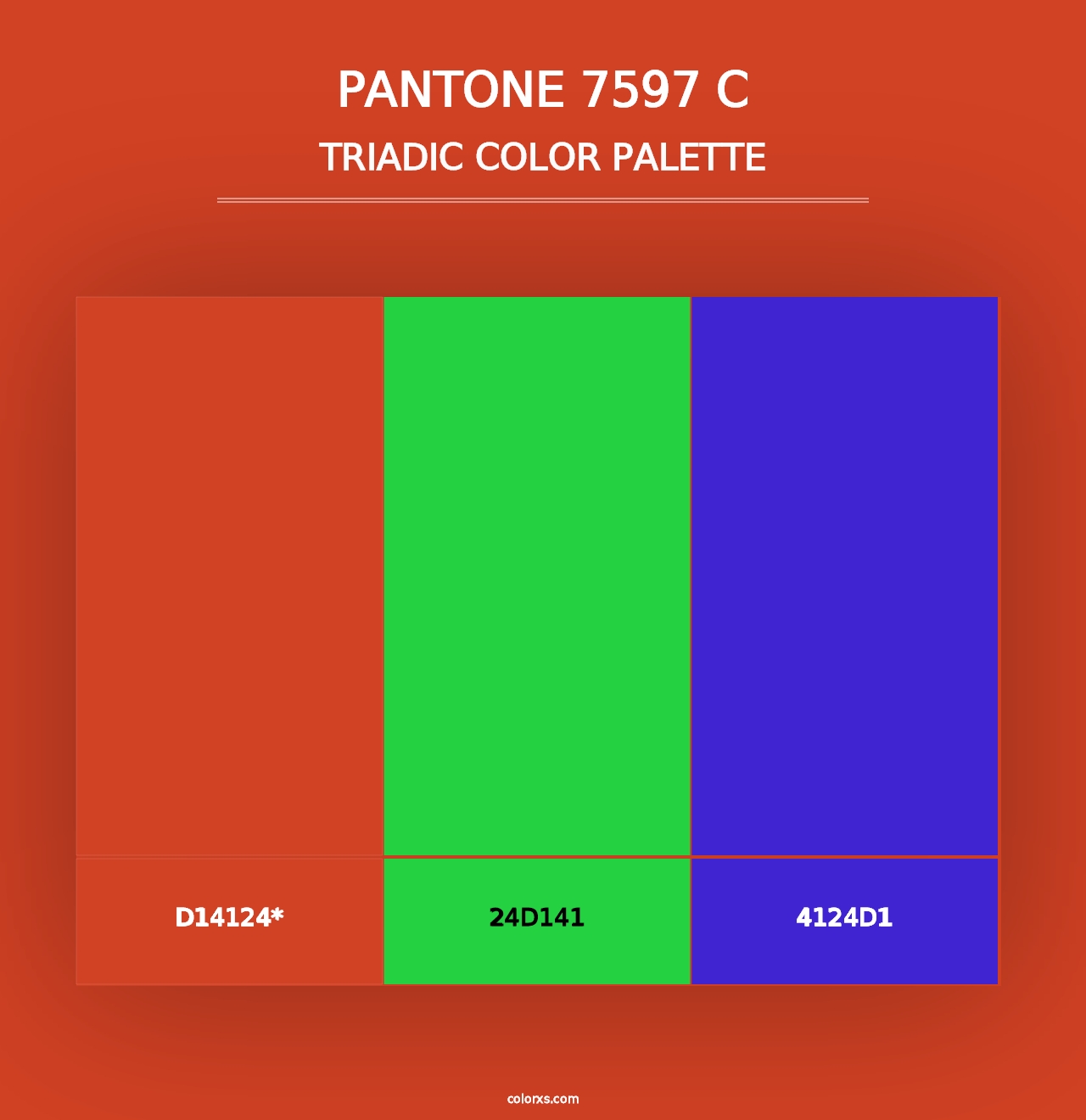 PANTONE 7597 C - Triadic Color Palette