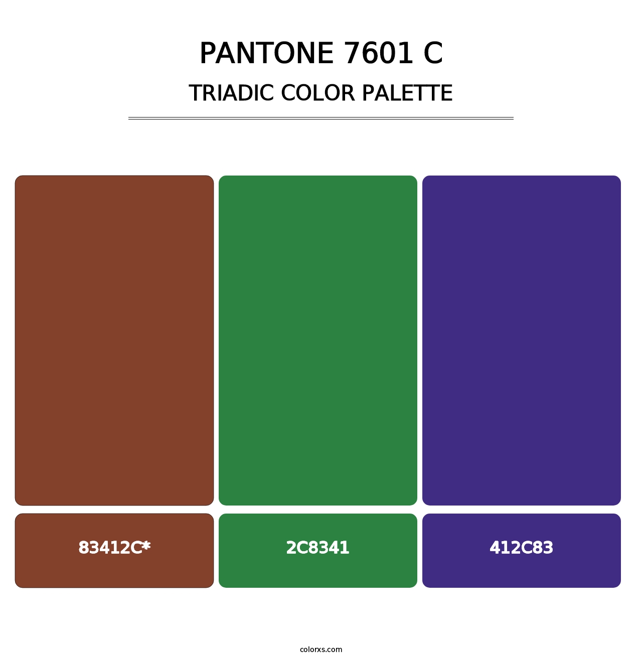 PANTONE 7601 C - Triadic Color Palette