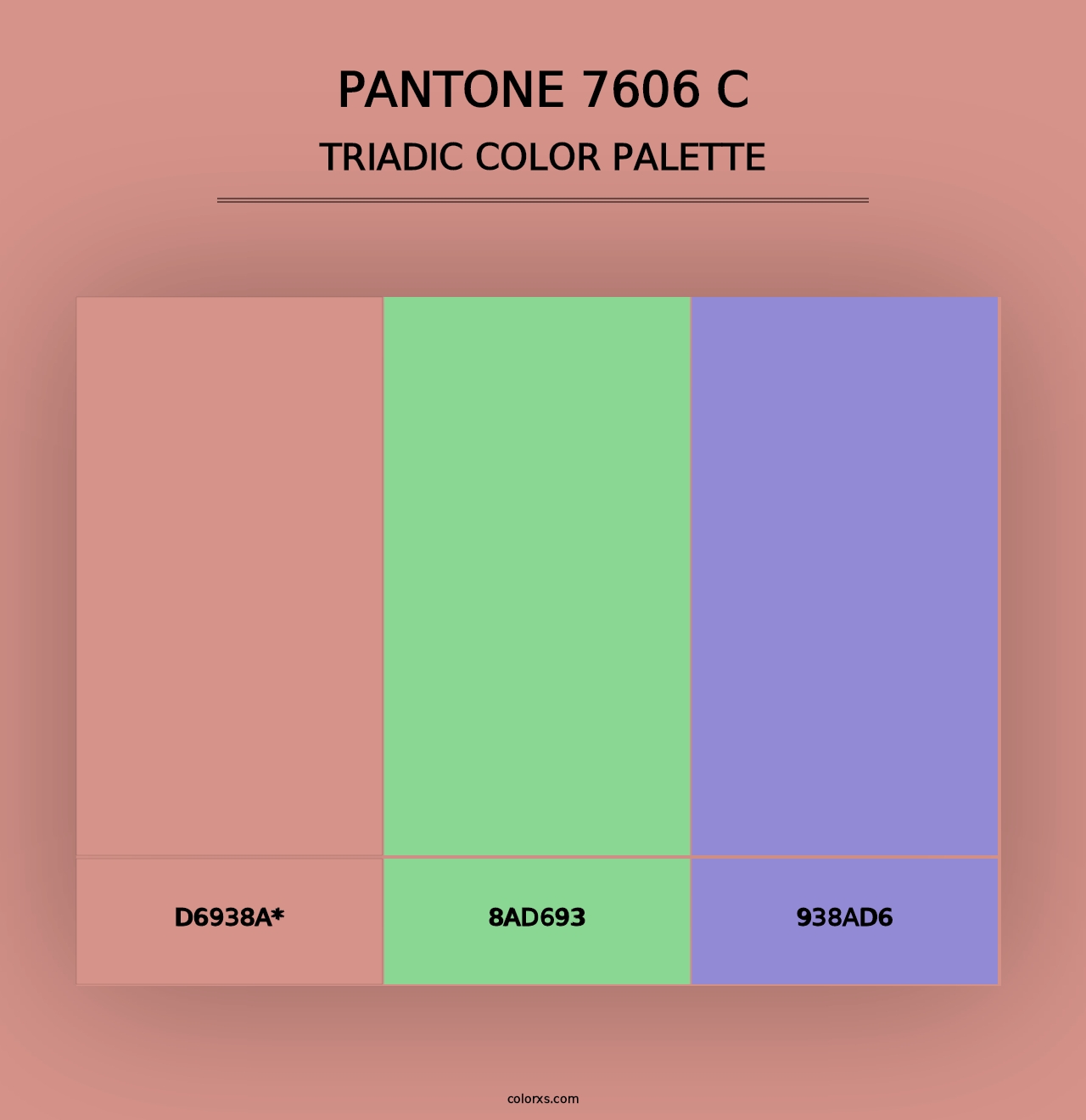 PANTONE 7606 C - Triadic Color Palette