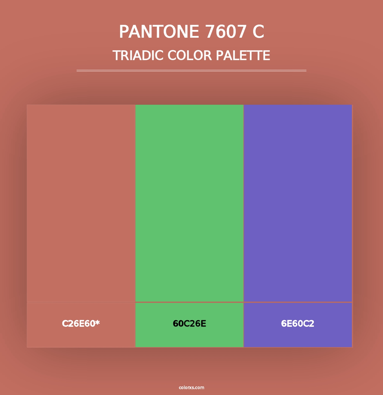 PANTONE 7607 C - Triadic Color Palette