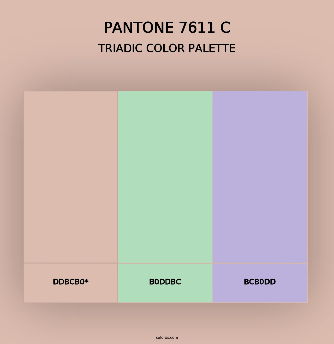 PANTONE 7611 C - Triadic Color Palette