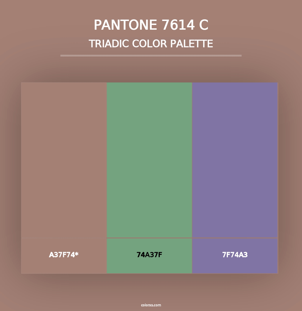 PANTONE 7614 C - Triadic Color Palette