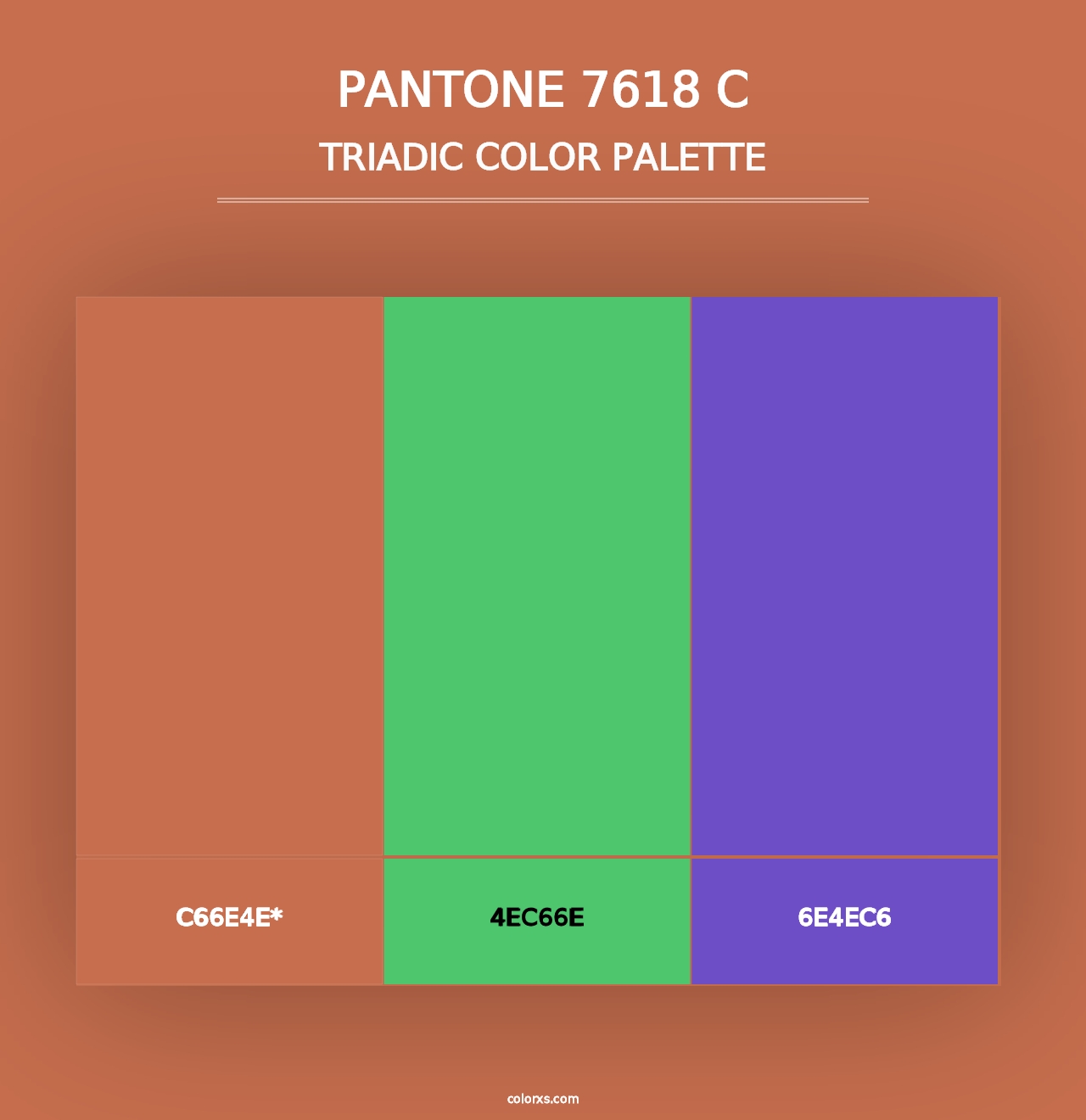 PANTONE 7618 C - Triadic Color Palette