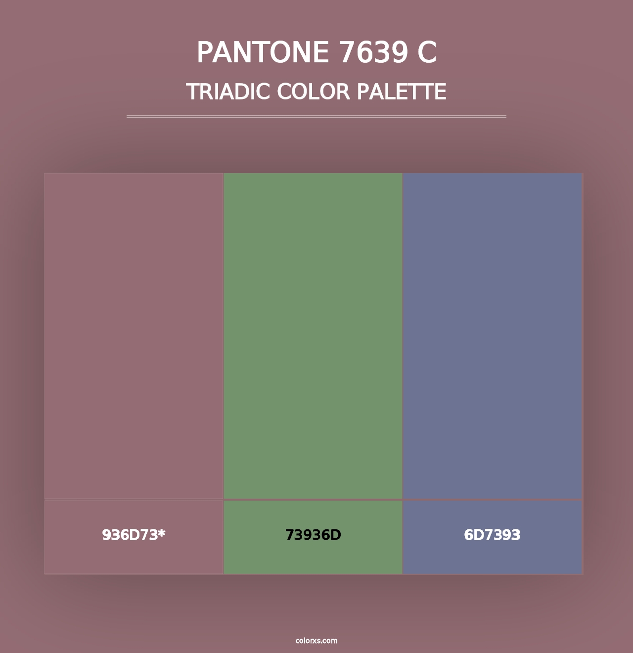 PANTONE 7639 C - Triadic Color Palette