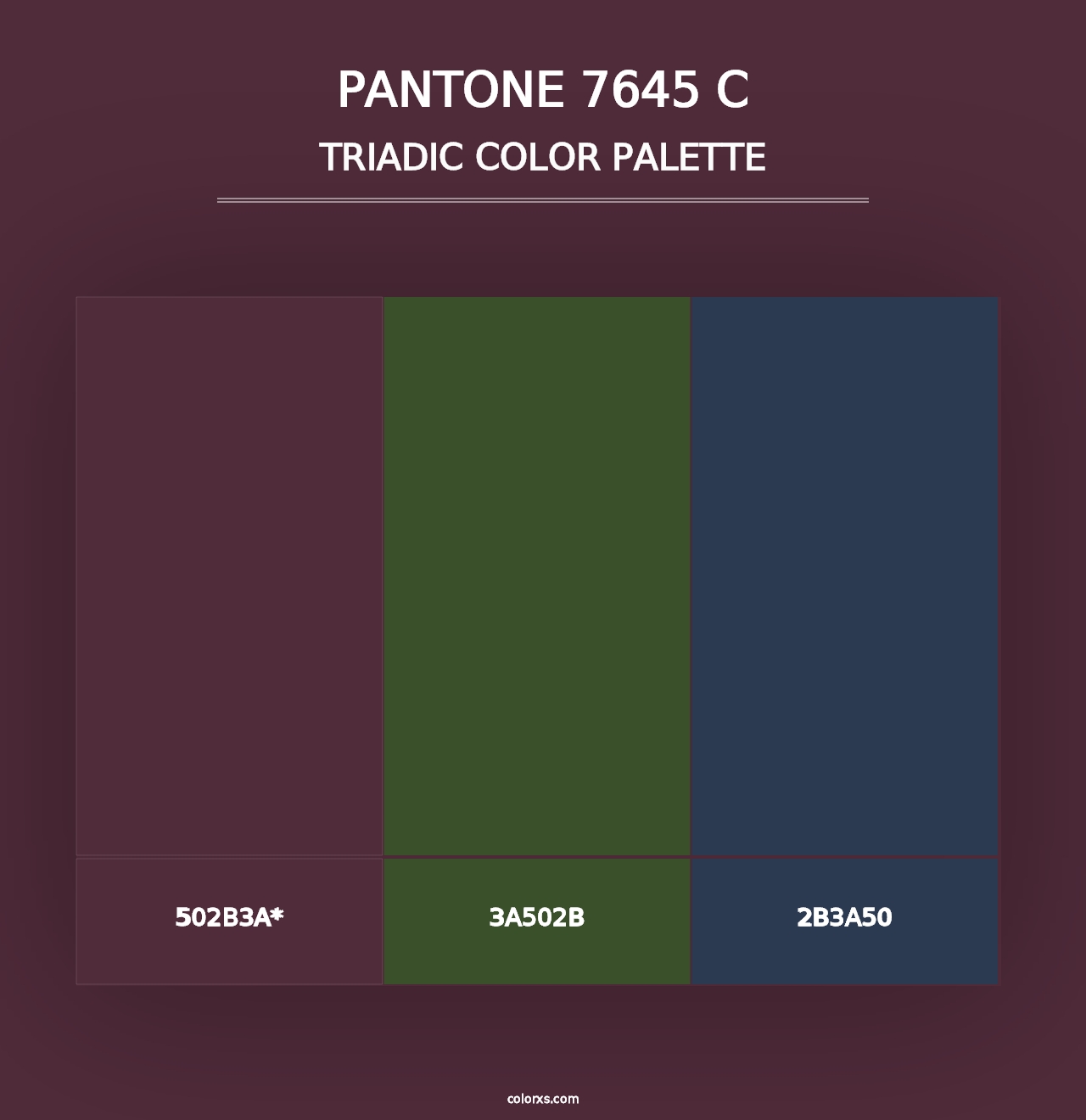 PANTONE 7645 C - Triadic Color Palette