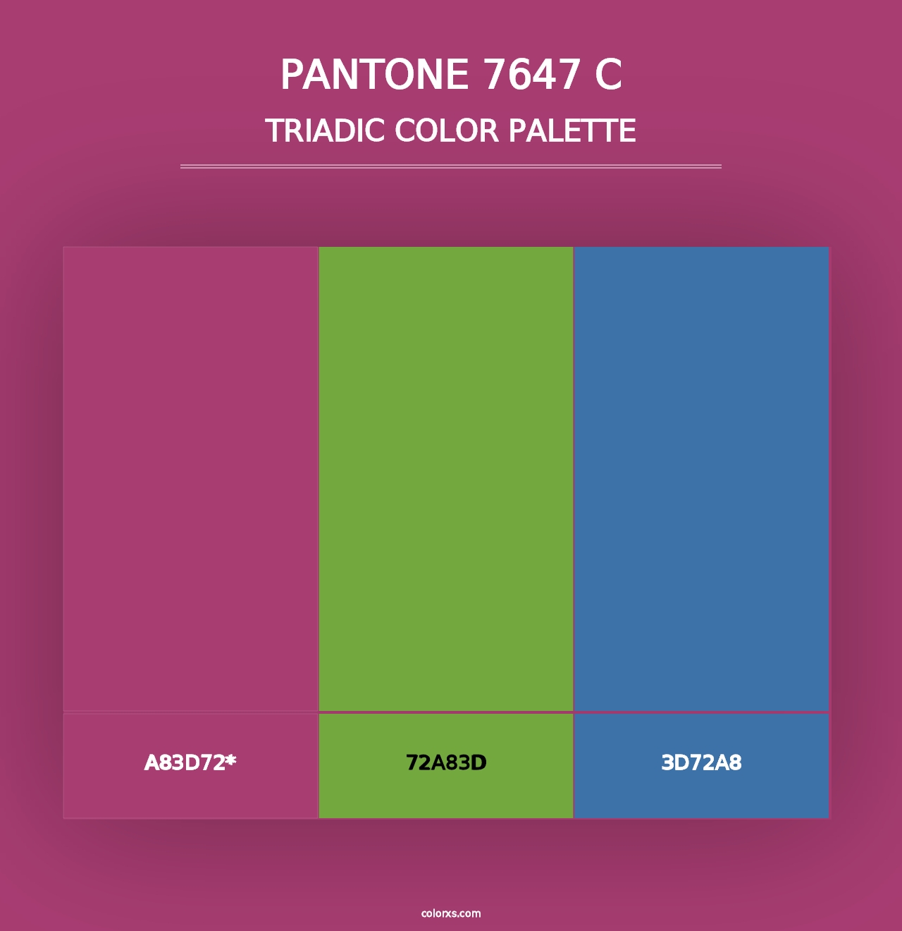 PANTONE 7647 C - Triadic Color Palette