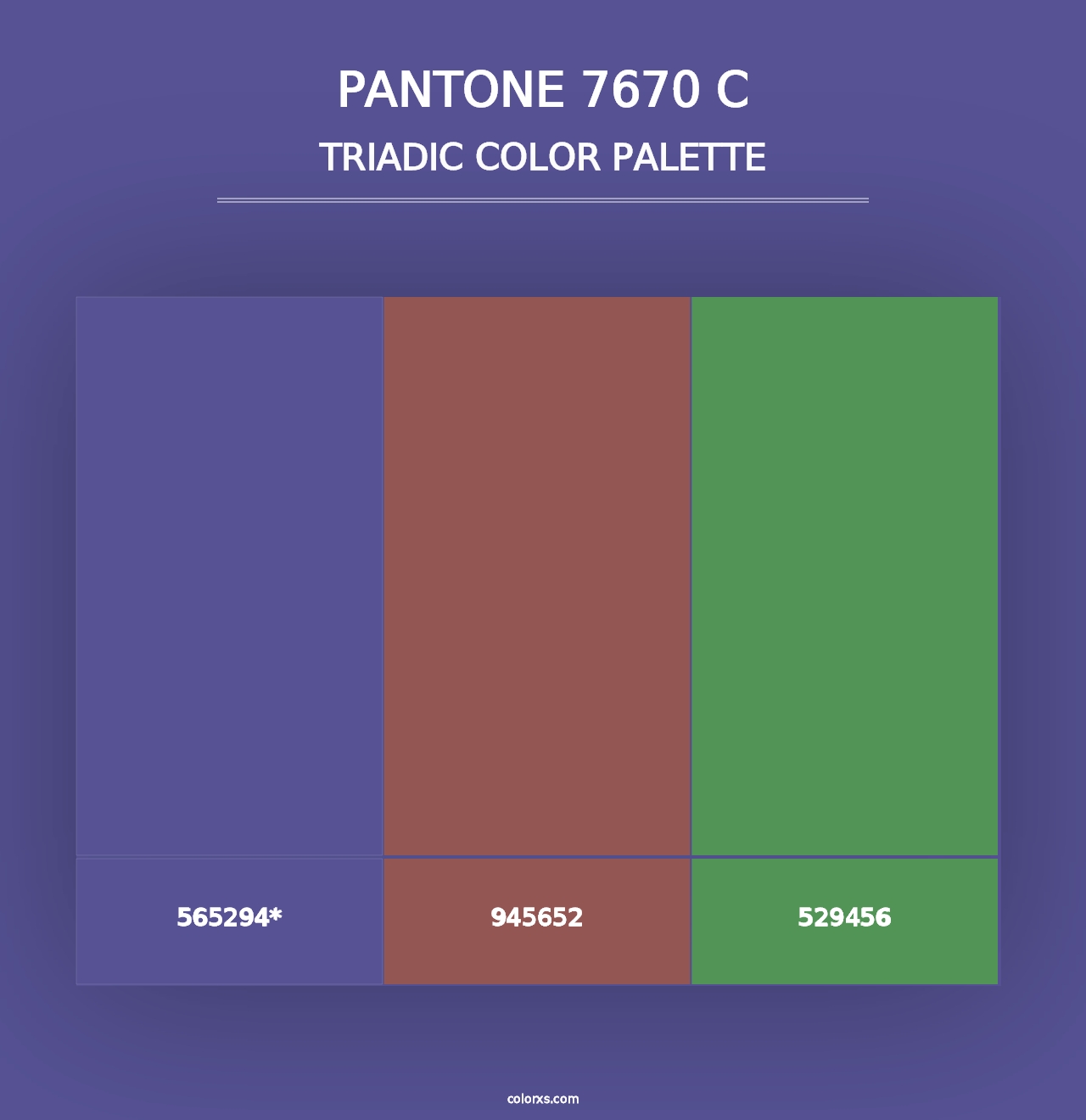 PANTONE 7670 C - Triadic Color Palette