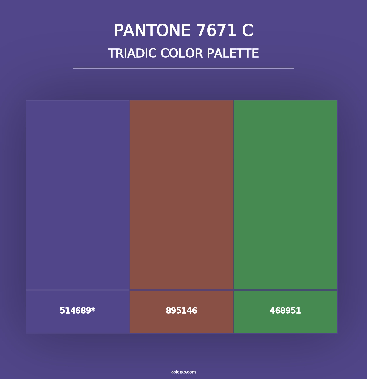 PANTONE 7671 C - Triadic Color Palette