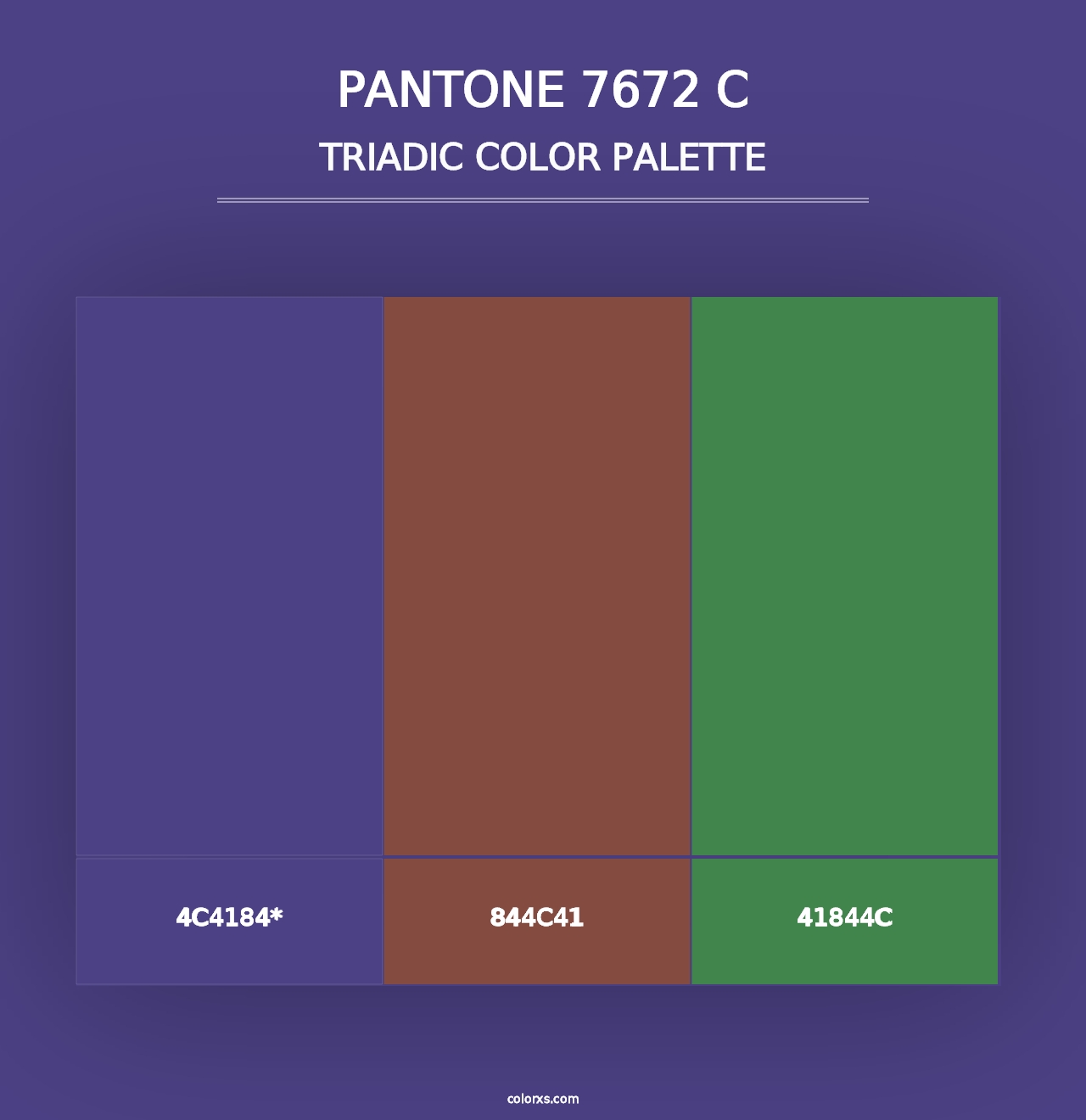 PANTONE 7672 C - Triadic Color Palette