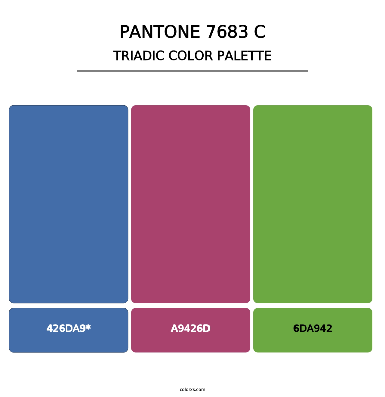 PANTONE 7683 C - Triadic Color Palette